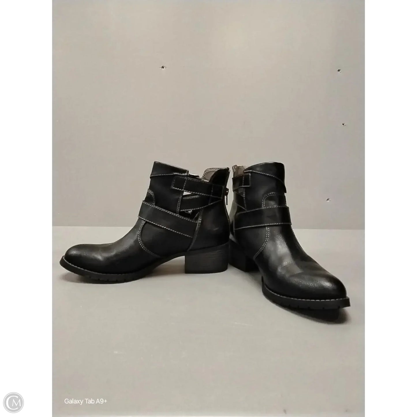 Boots Ankle Heels By Sofft In Black, Size: 9