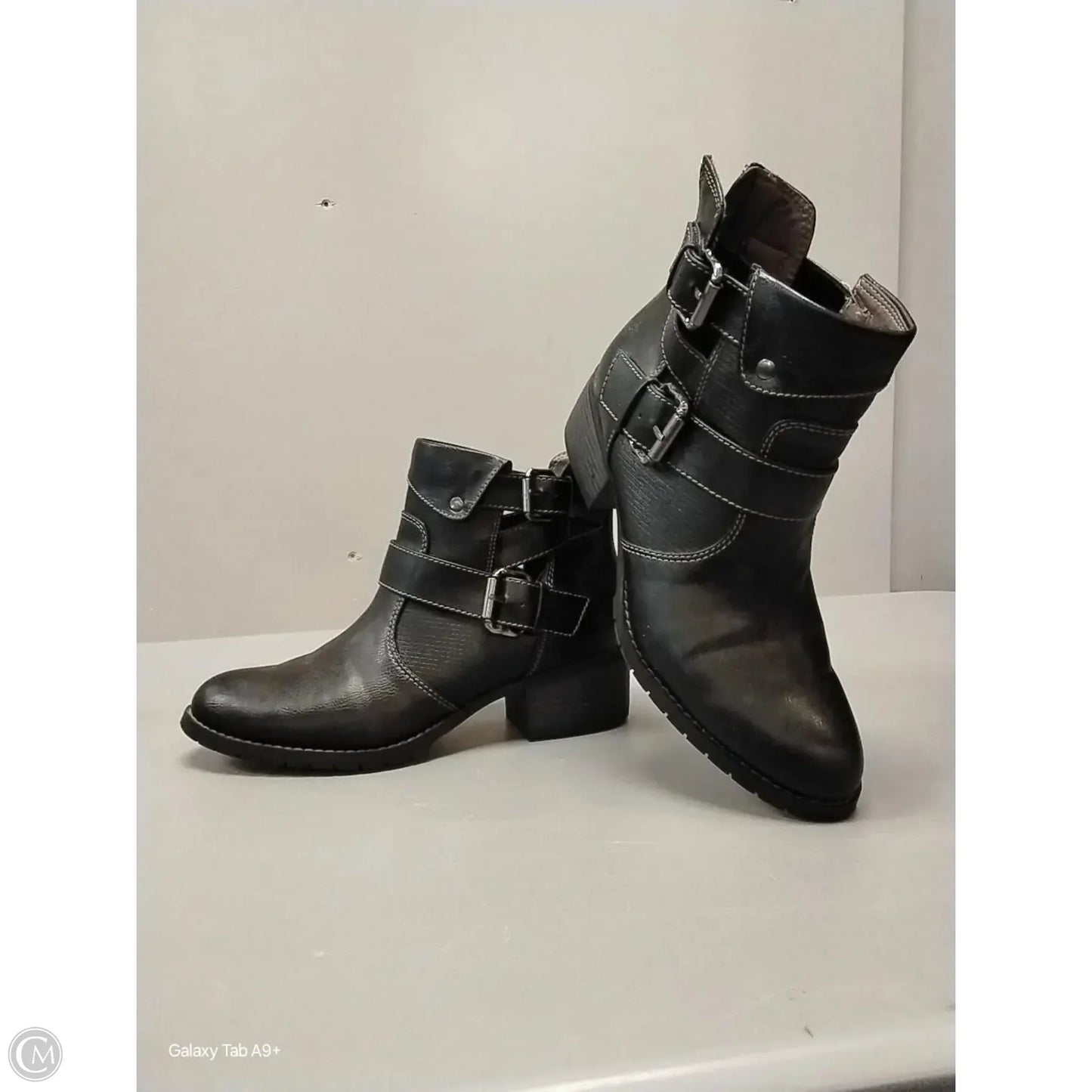 Boots Ankle Heels By Sofft In Black, Size: 9