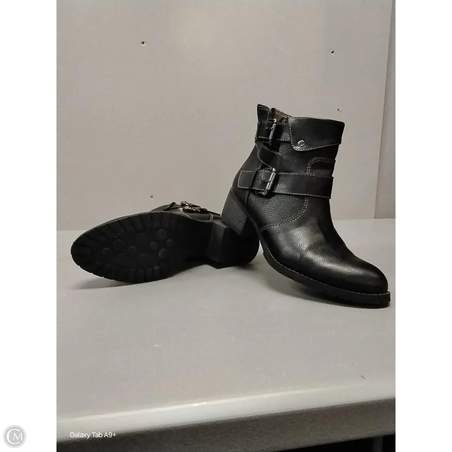 Boots Ankle Heels By Sofft In Black, Size: 9