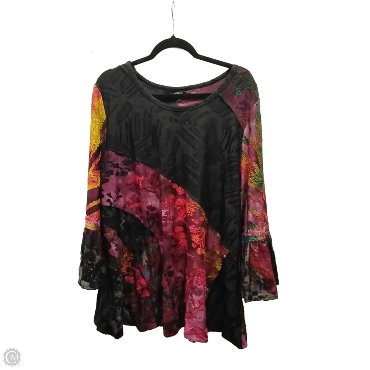 Blouse Long Sleeve By Clothes Mentor In Multi-colored, Size: 1x