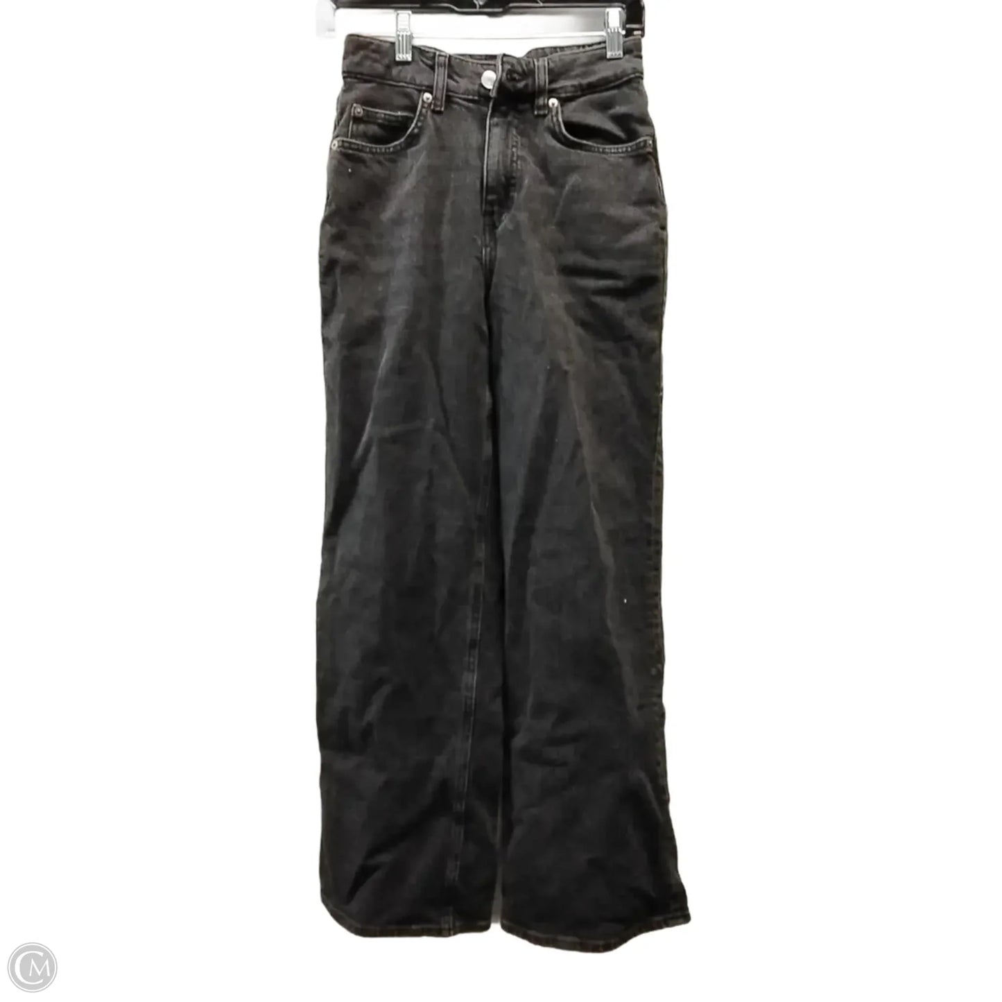 Jeans Wide Leg By H&m In Black Denim, Size: 2