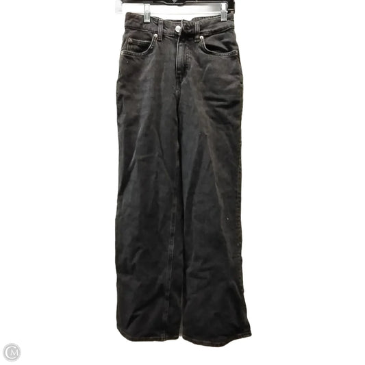 Jeans Wide Leg By H&m In Black Denim, Size: 2