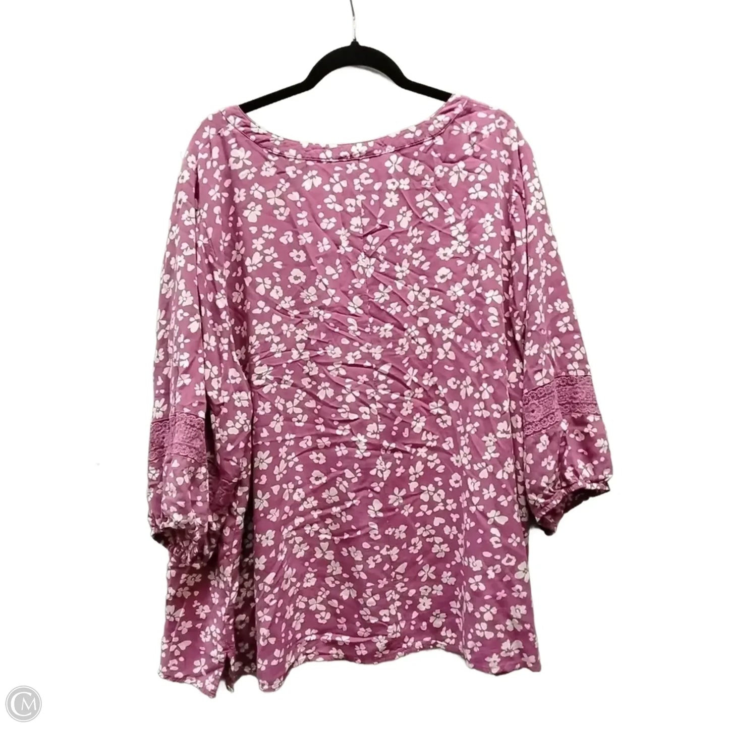 Top Short Sleeve By Lane Bryant In Floral Print, Size: 24