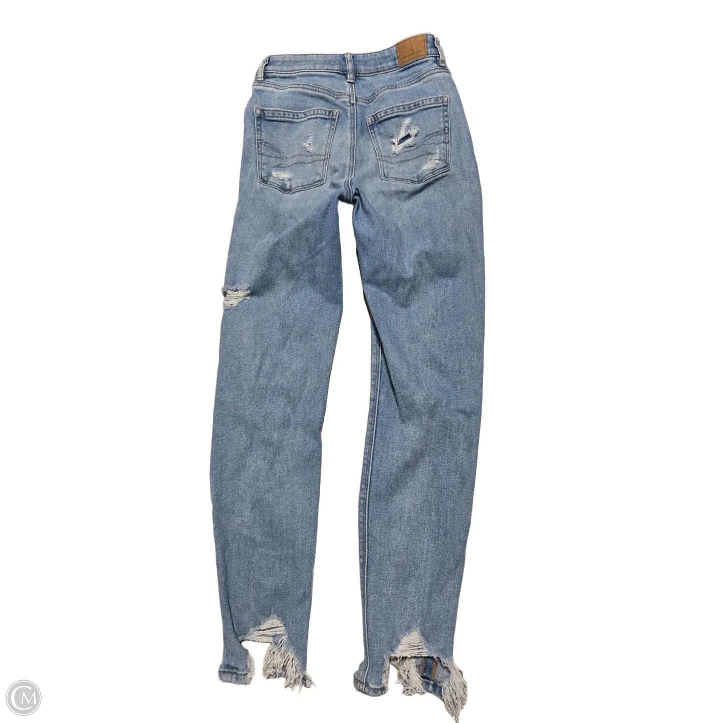 Jeans Straight By American Eagle In Blue Denim, Size: 2