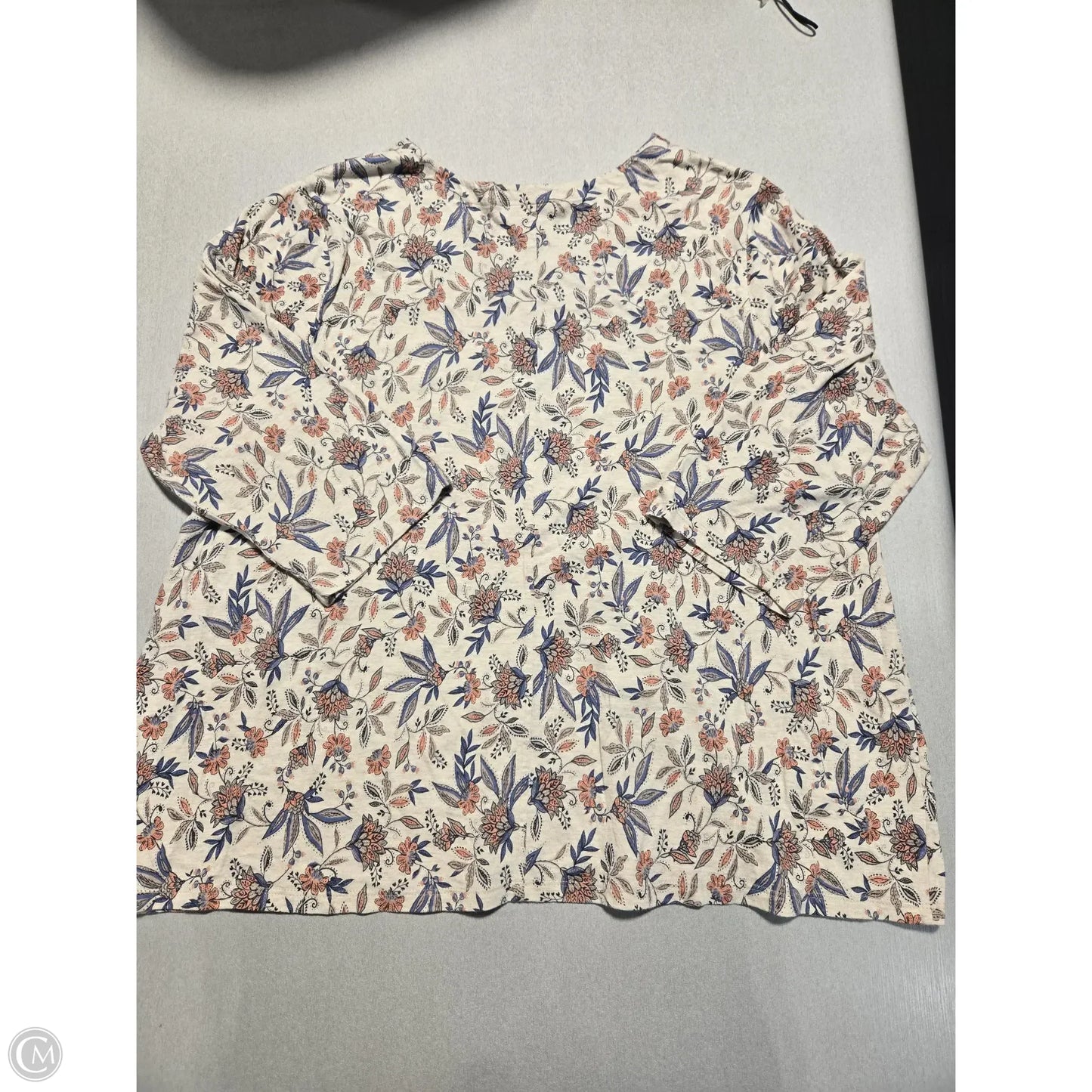 Top Long Sleeve Basic By Pure Jill In Floral Print, Size: 2x