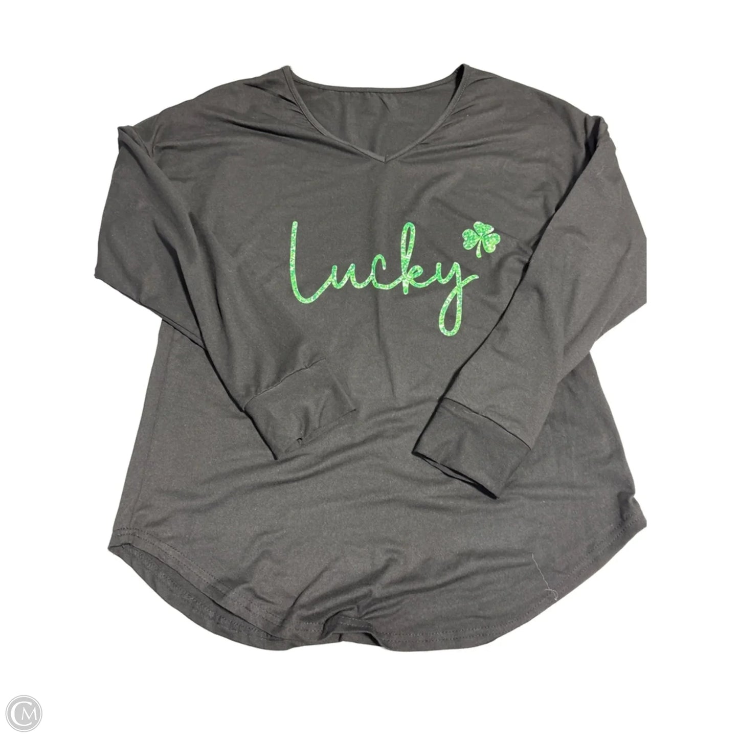 Top Long Sleeve By Cmf In Black, Size: M