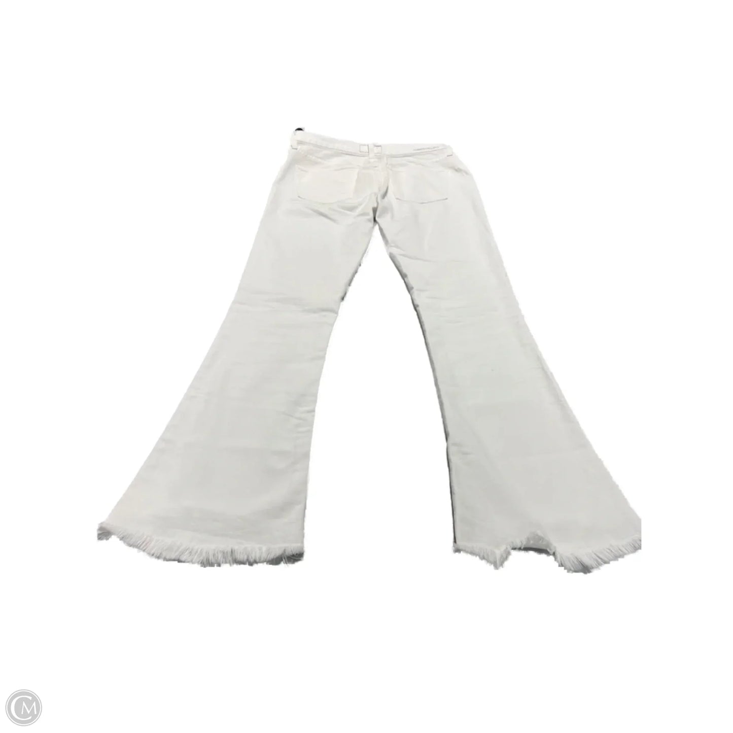 Jeans Flared By Current Elliott In White Denim, Size: 4