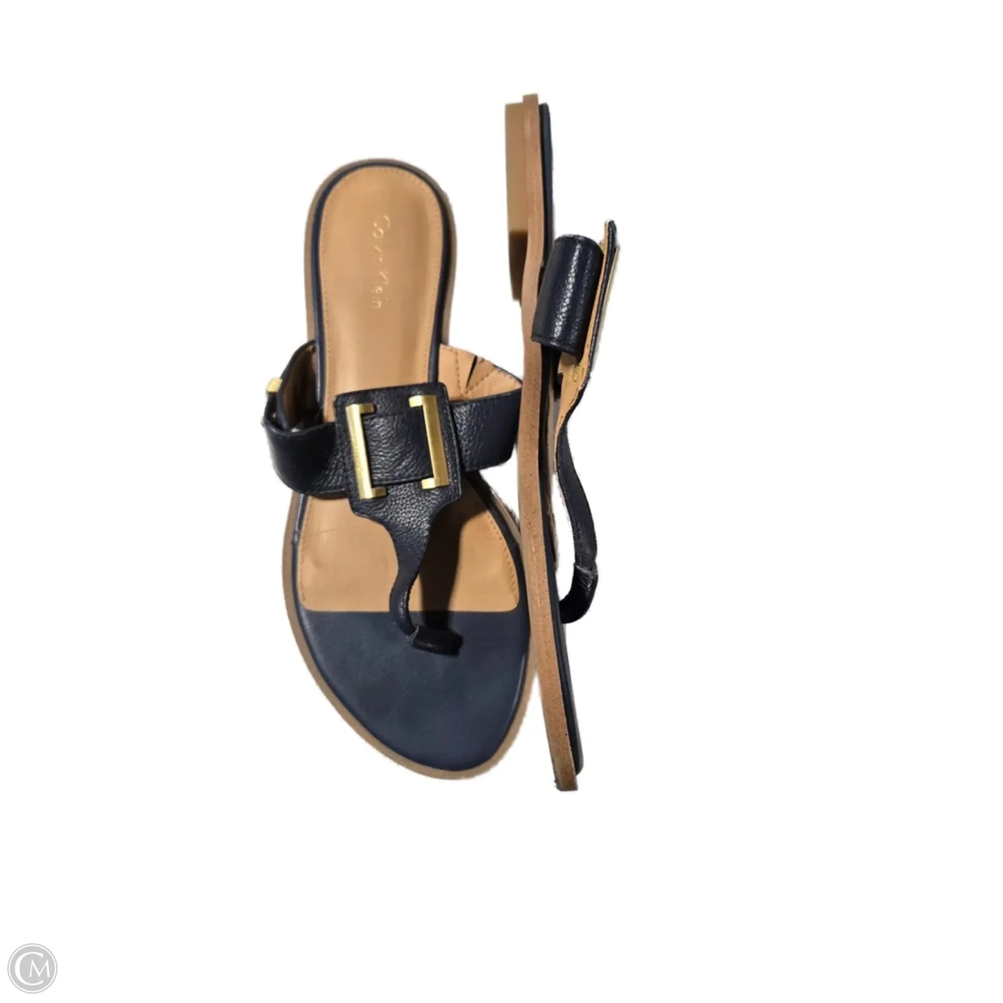 Sandals Flats By Calvin Klein In Navy, Size: 8.5