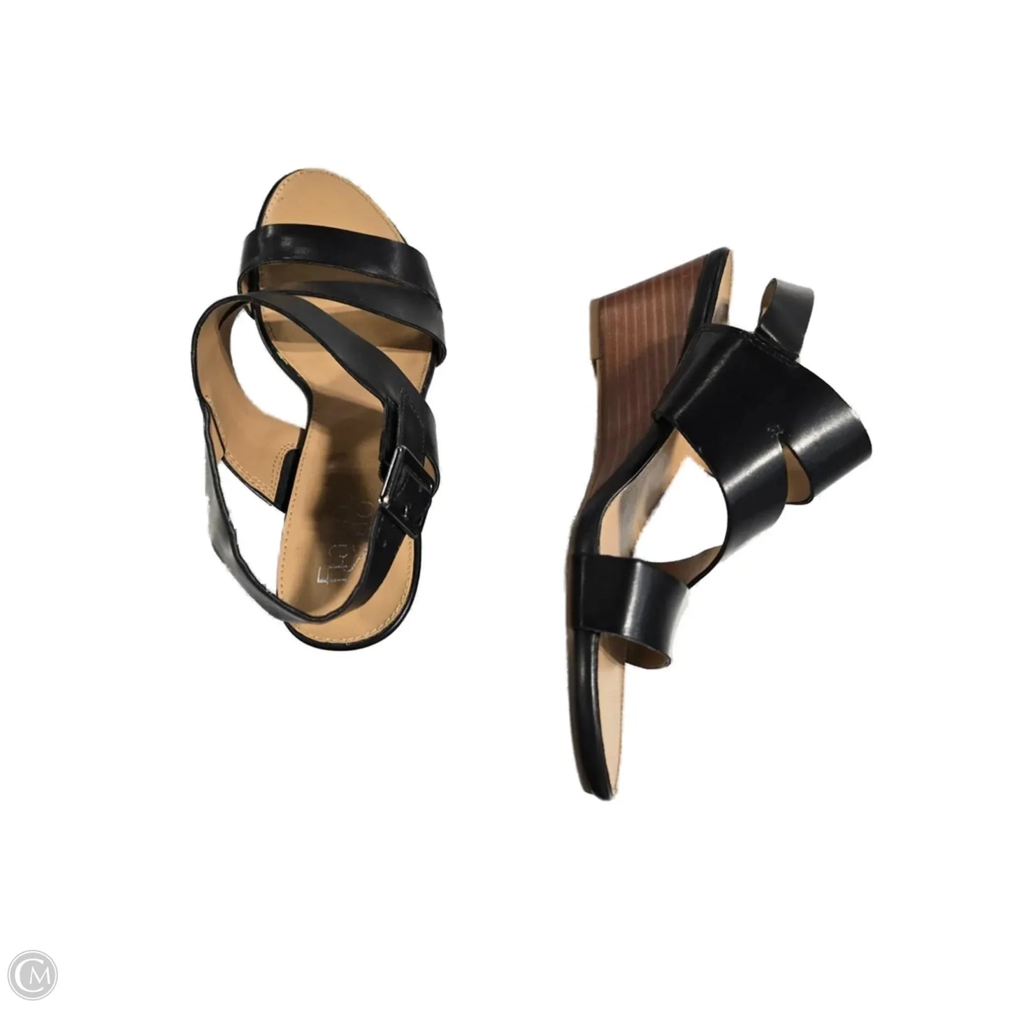Sandals Heels Wedge By Franco Sarto In Black, Size: 8