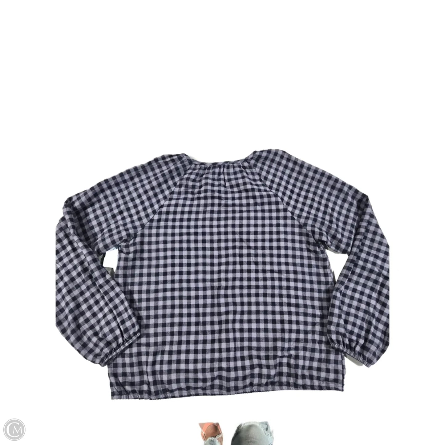 Top Long Sleeve By Maurices In Checkered Pattern, Size: L