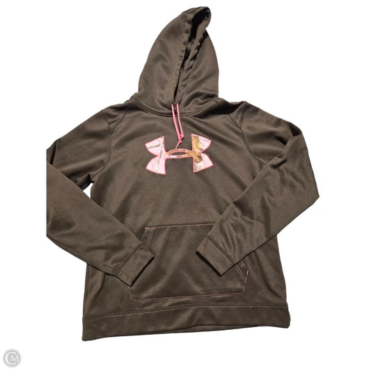 Sweatshirt Hoodie By Under Armour In Brown, Size: L