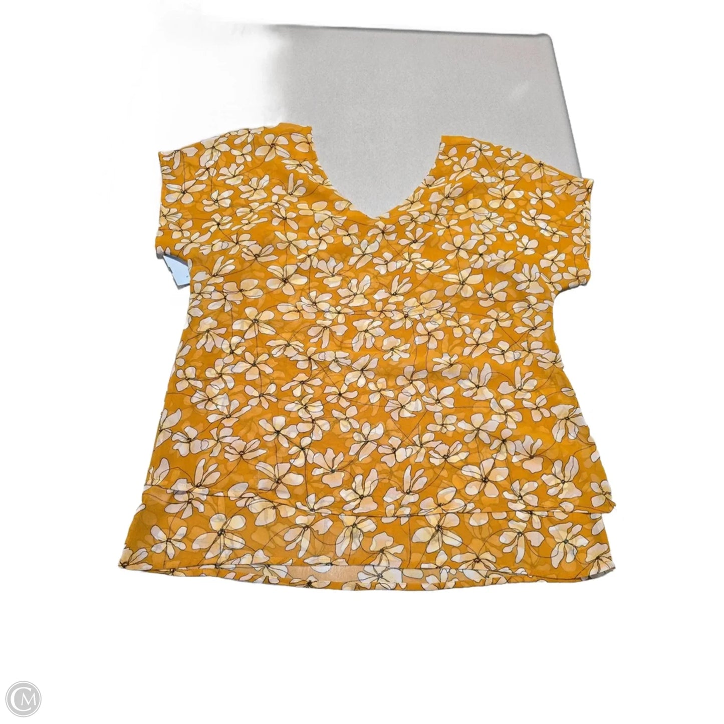 Top Short Sleeve By Cabi In Floral Print, Size: M