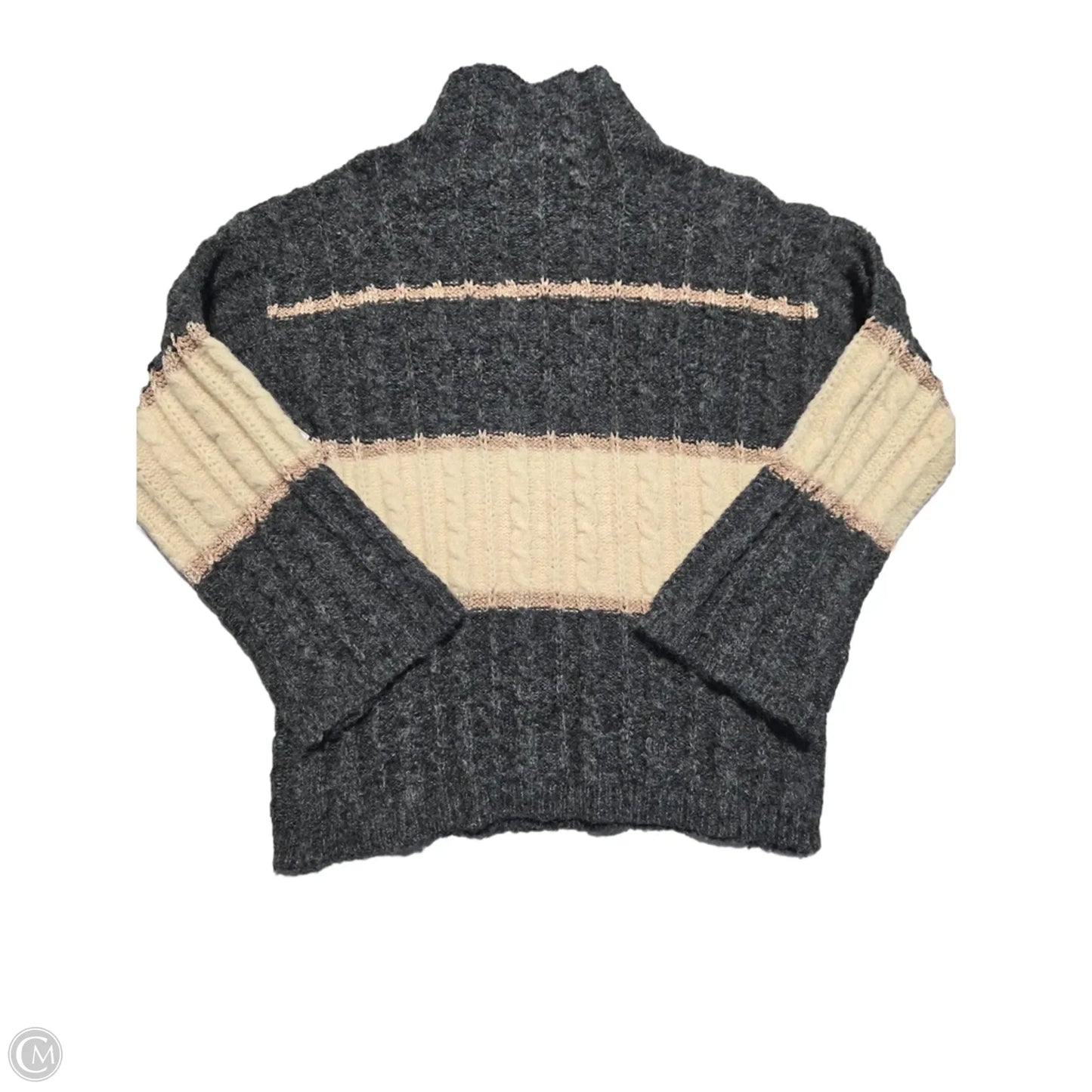 Sweater By Pink Lily In Grey & White, Size: M