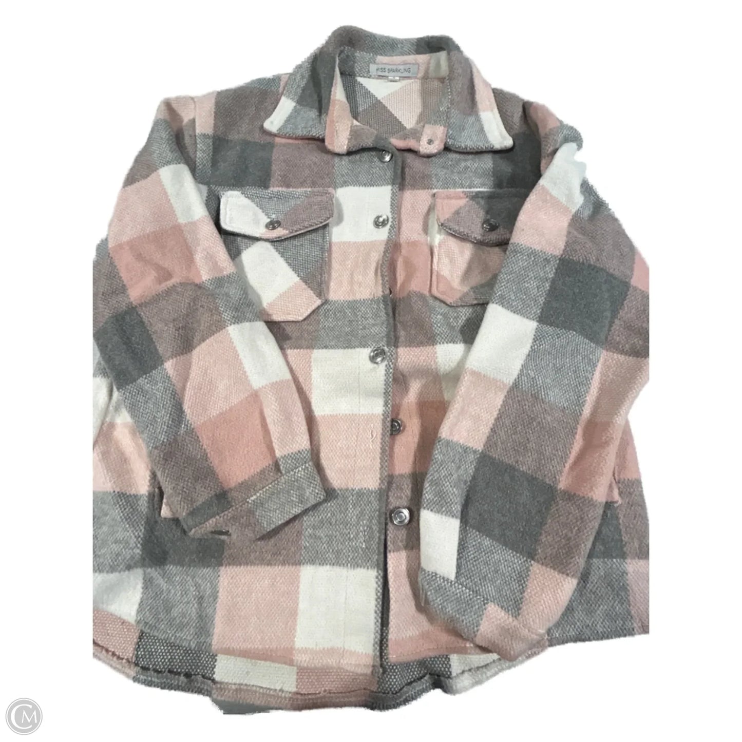 Top Long Sleeve By Cme In Grey & Pink, Size: S