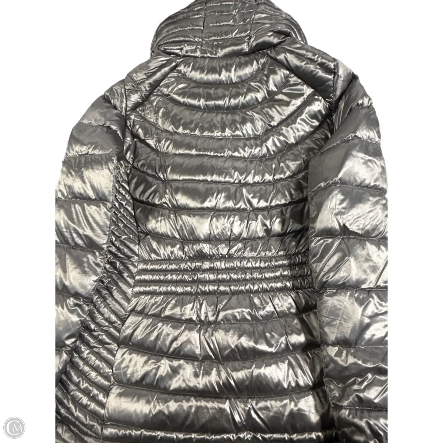 Coat Puffer & Quilted By Calvin Klein In Silver, Size: M