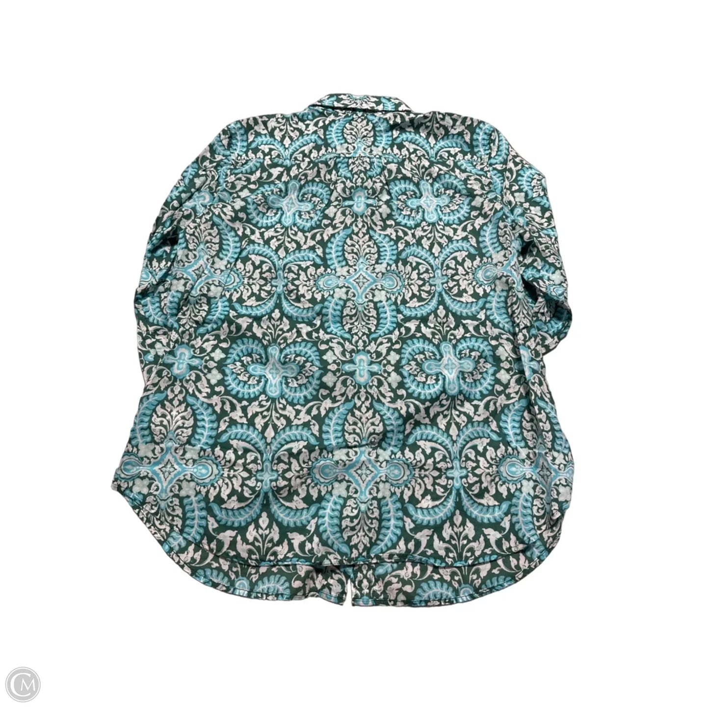 Top Long Sleeve By Talbots In Blue & Green, Size: S