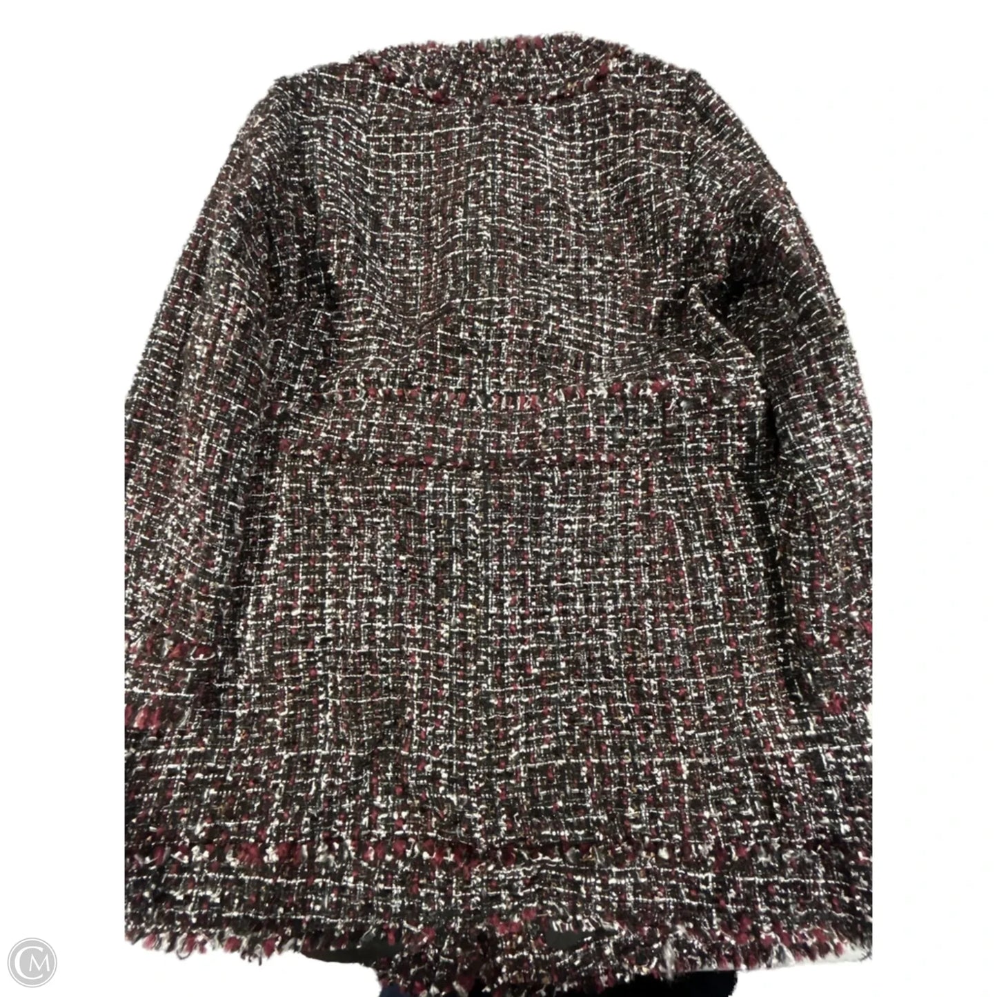 Coat Peacoat By Ann Taylor In Black & Purple, Size: 2