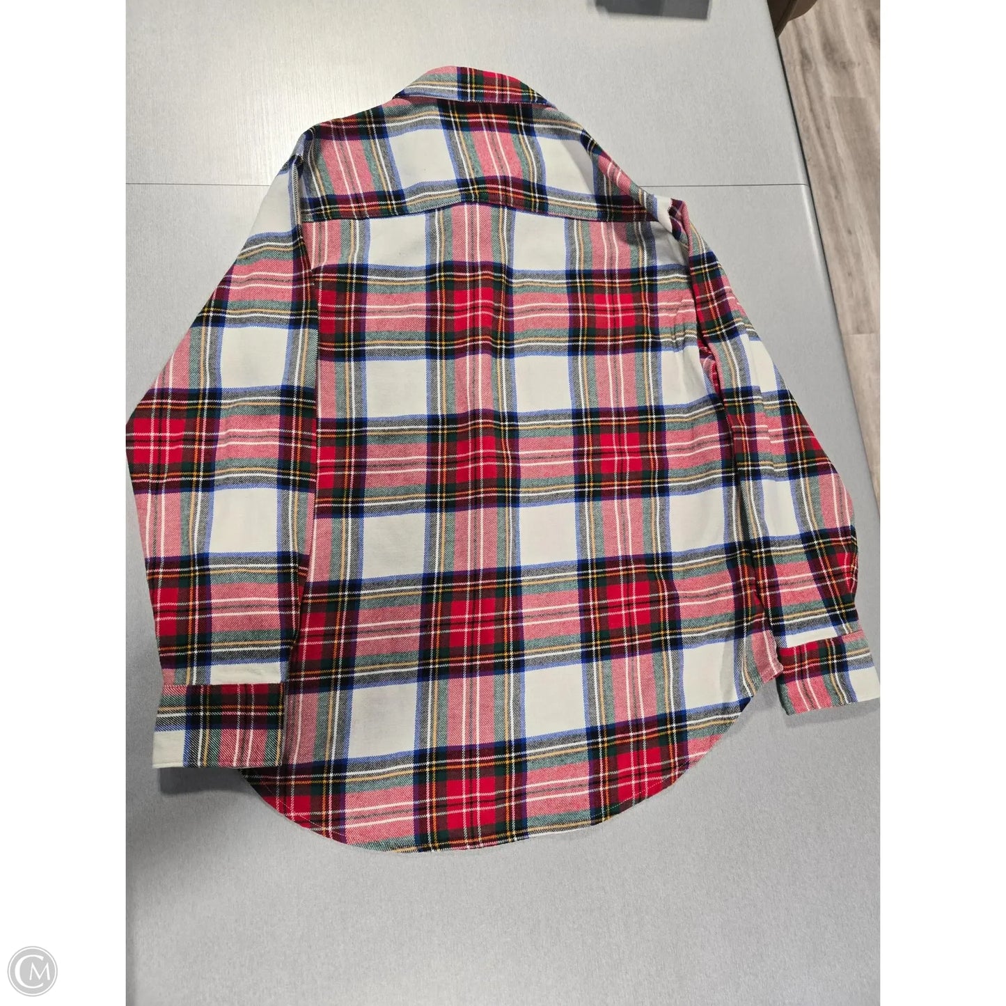 Top Long Sleeve Basic By Old Navy In Plaid Pattern, Size: S