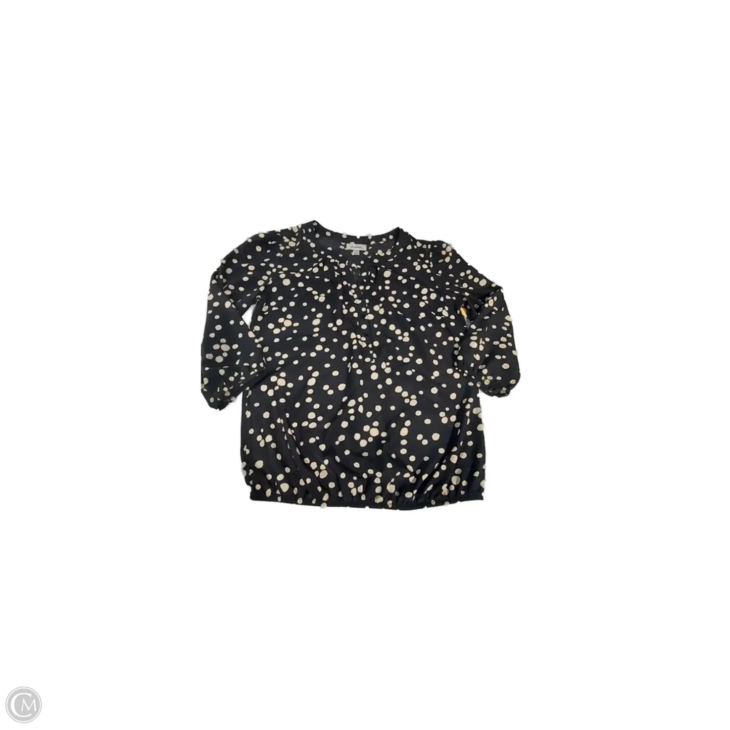 Blouse 3/4 Sleeve By Dressbarn In Polkadot Pattern, Size: M