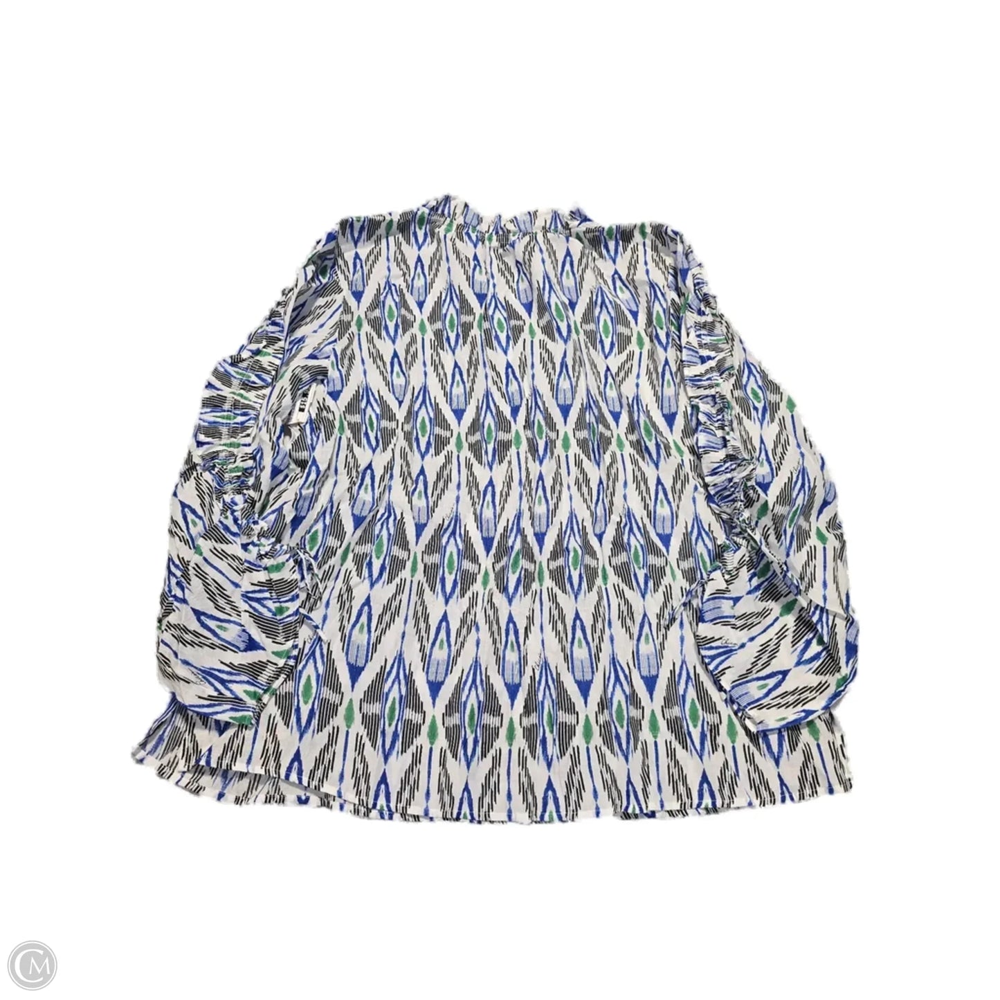 Blouse 3/4 Sleeve By Chicos In Blue, Size: 1x