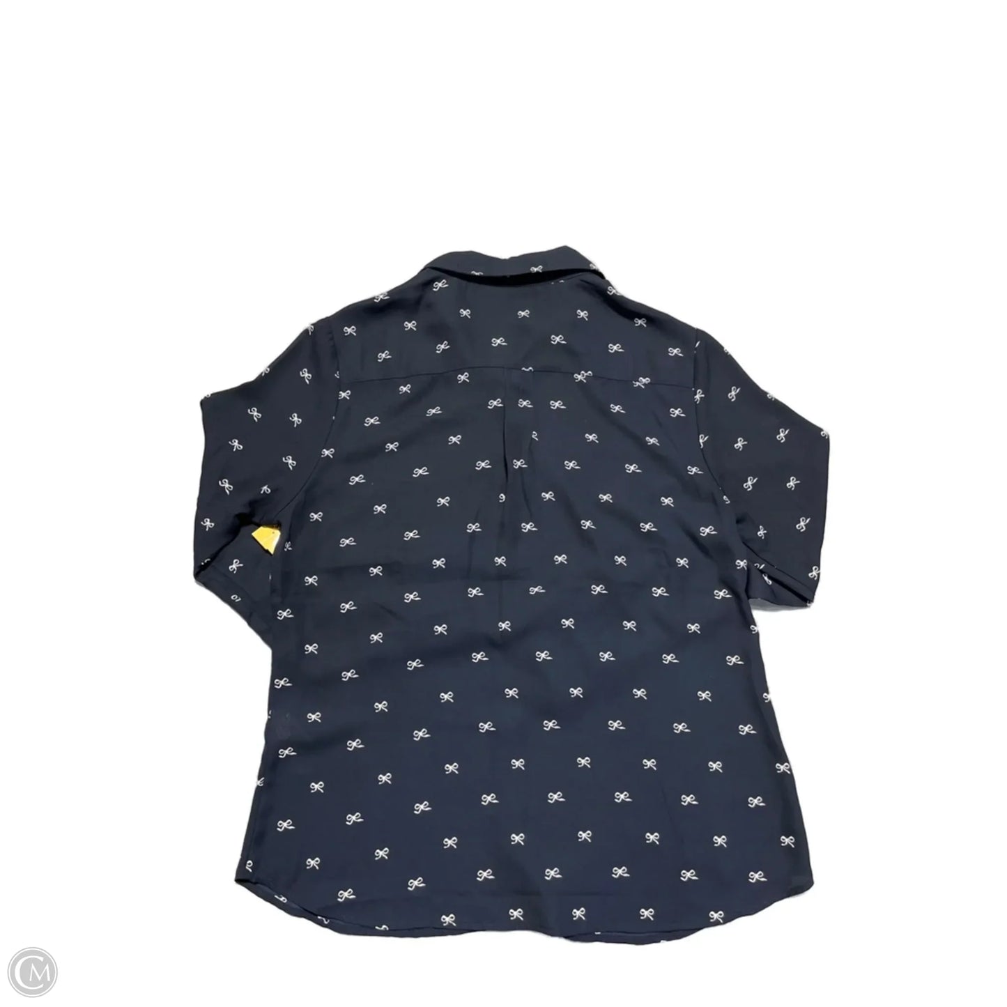 Blouse Long Sleeve By Banana Republic In Navy, Size: M