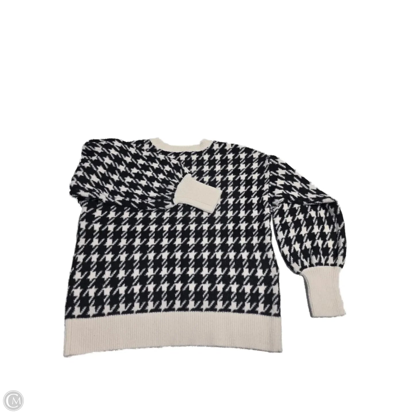 Sweater By Loft In Black & Cream, Size: M