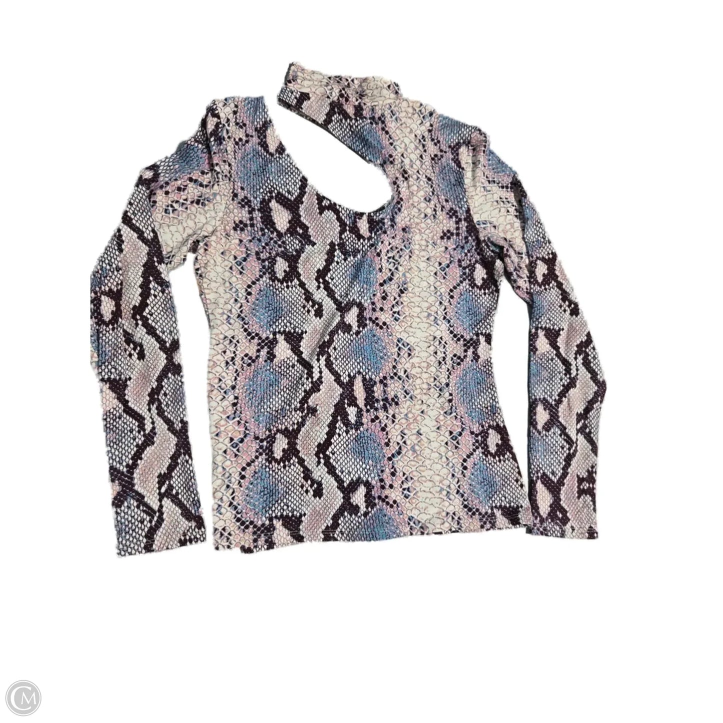 Top Long Sleeve By Express In Snakeskin Print, Size: L