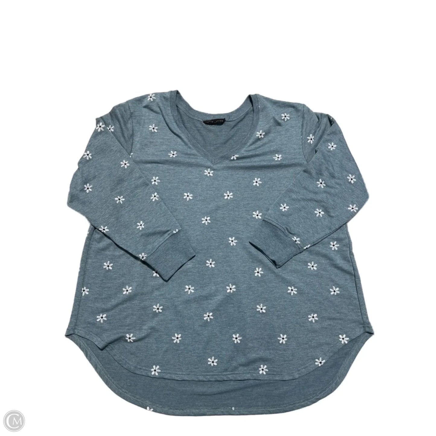Top Long Sleeve Basic By Jane And Delancey In Blue, Size: 1x