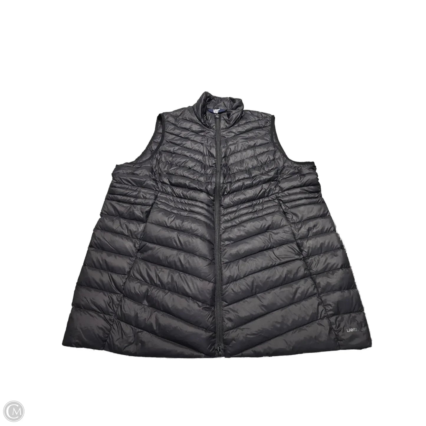 Vest Puffer & Quilted By Lands End In Black, Size: 2x