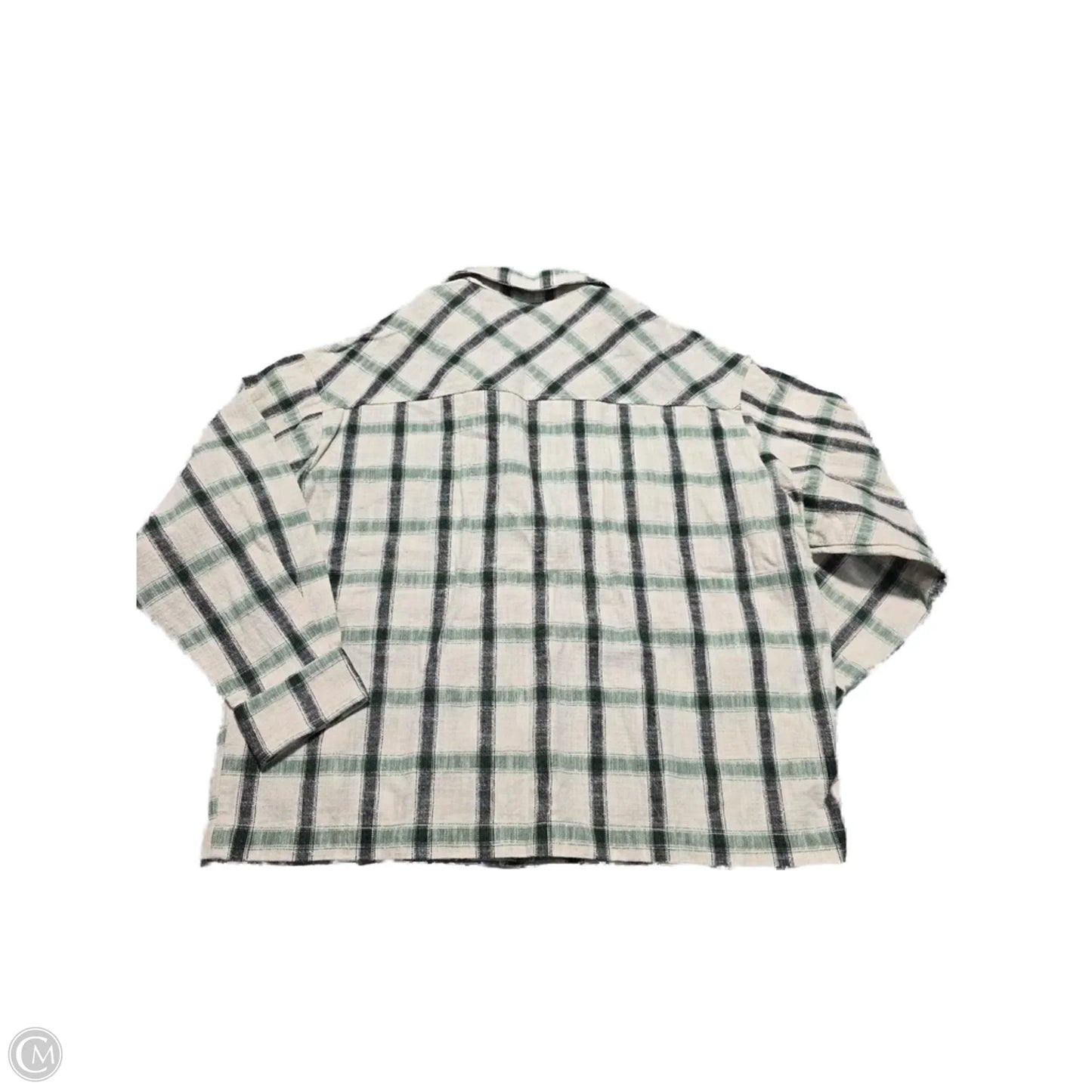 Top Long Sleeve By Zara In Plaid Pattern, Size: Xs