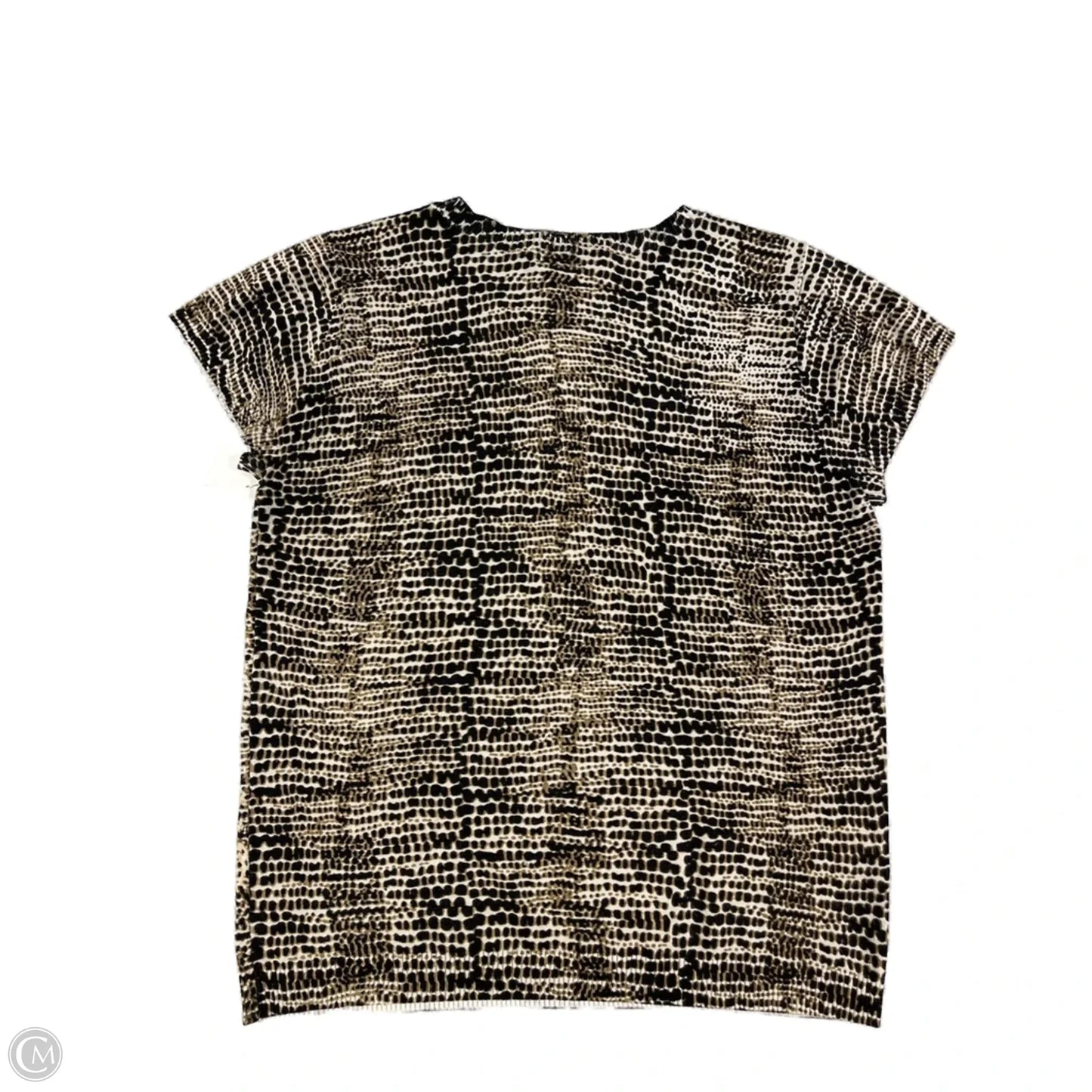Top Short Sleeve By Calvin Klein In Animal Print, Size: L
