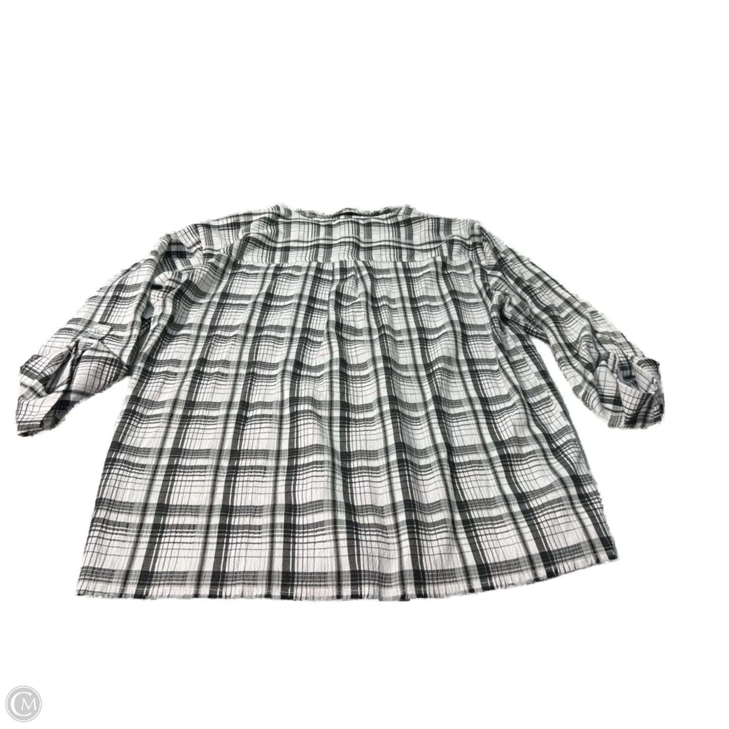 Top Long Sleeve By Ruby Rd In Black & White, Size: 1x