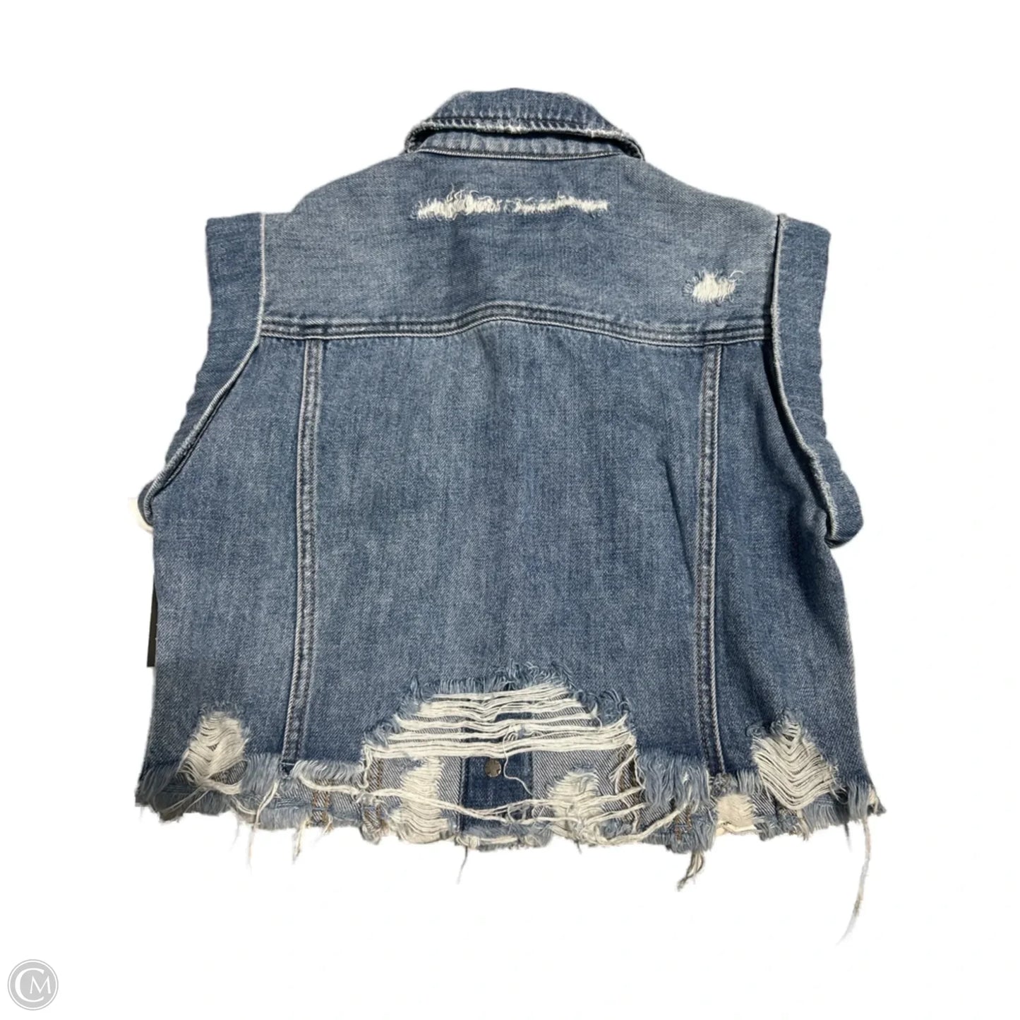 Top Short Sleeve By Liverpool In Blue Denim, Size: Xs