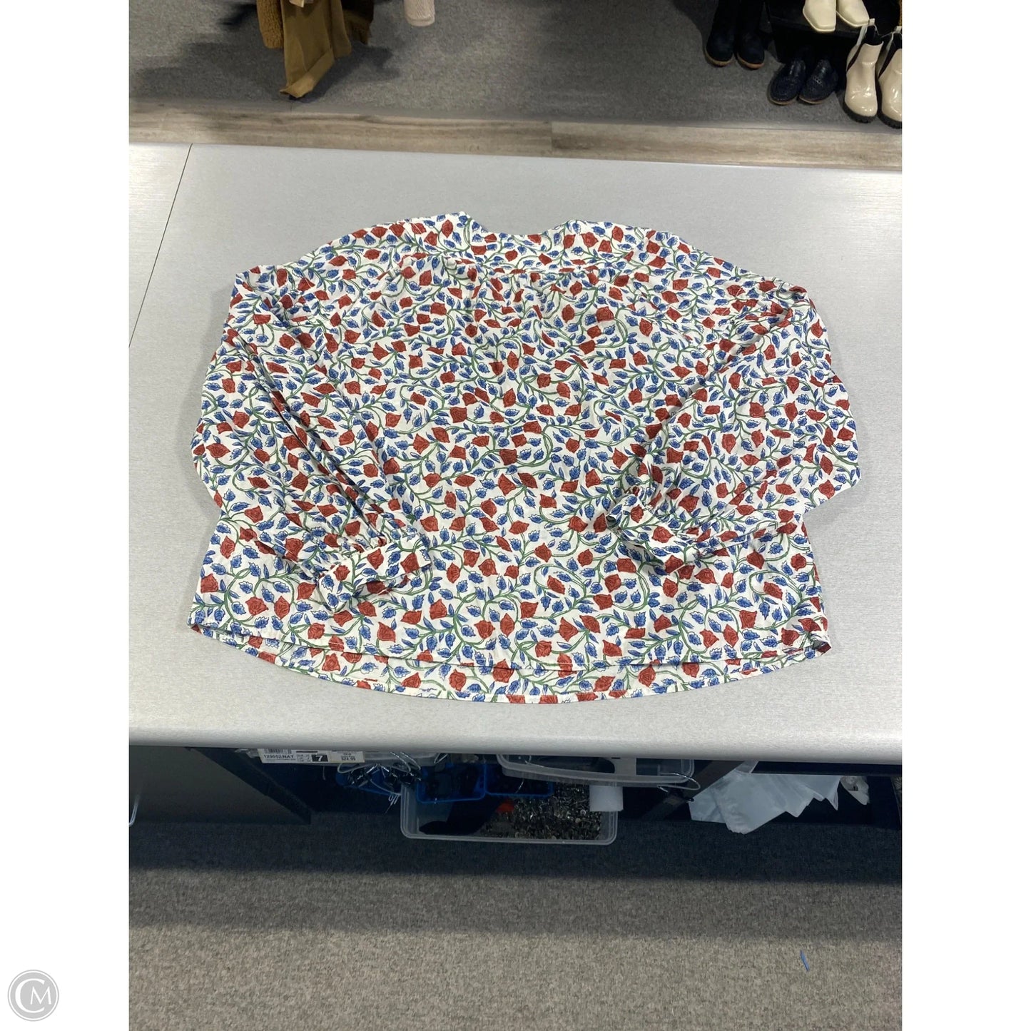 Top 3/4 Sleeve By J. Crew In Floral Print, Size: M