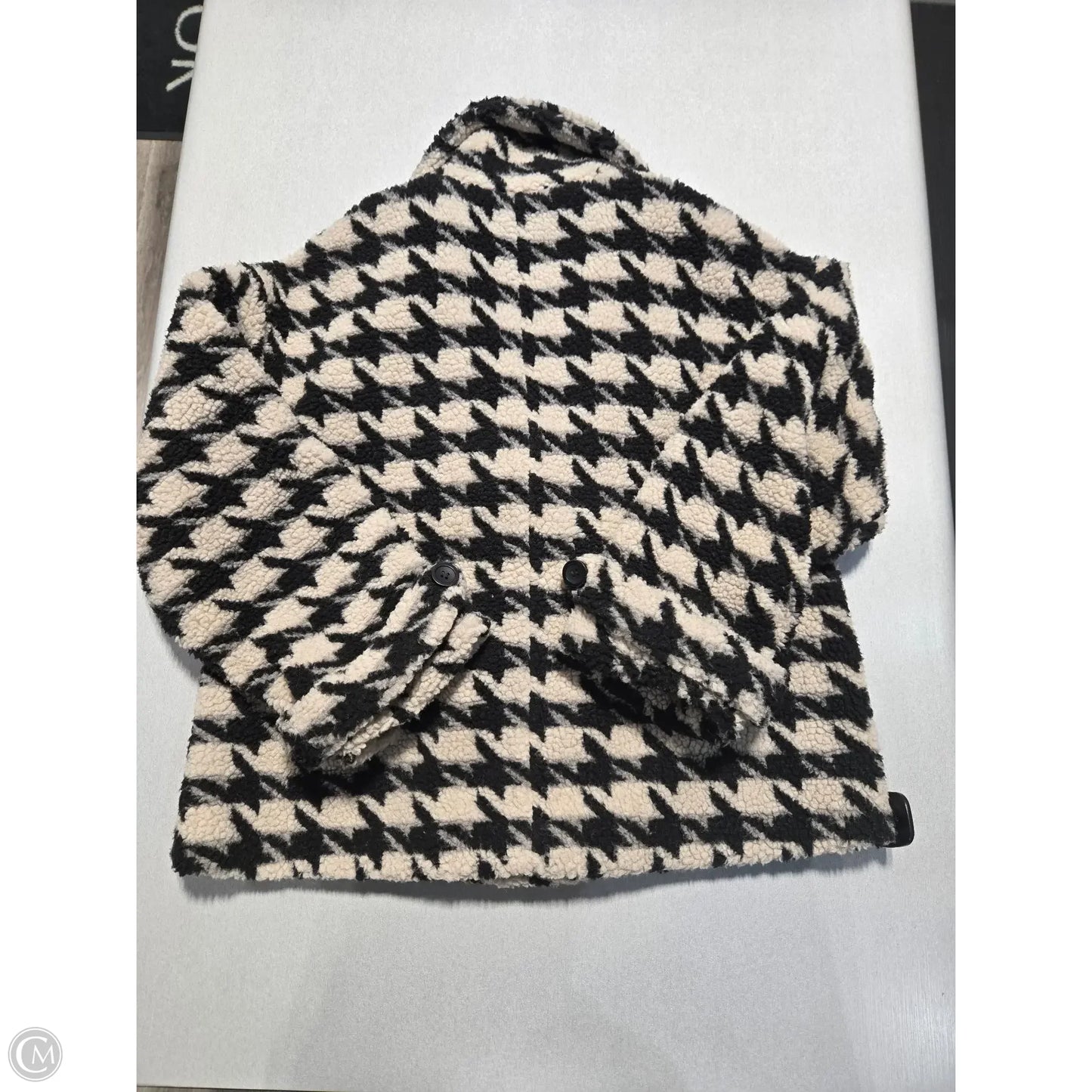 Coat Wool By Cmc In Black & Cream, Size: M