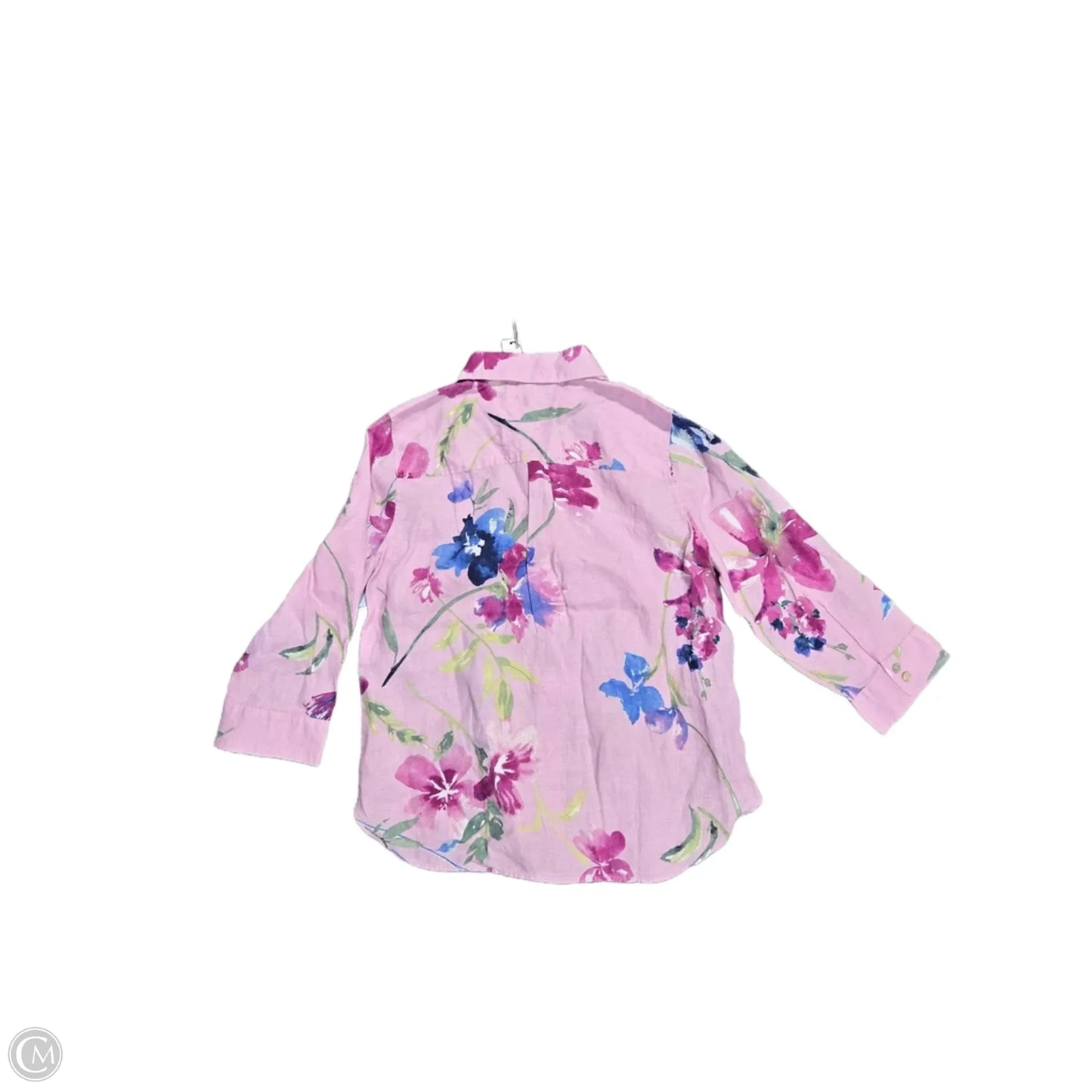 Blouse 3/4 Sleeve By Chicos In Floral Print, Size: S