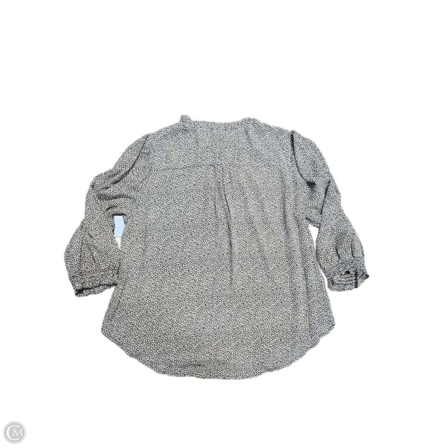 Top Long Sleeve By Jones And Co In Black & White, Size: 1x