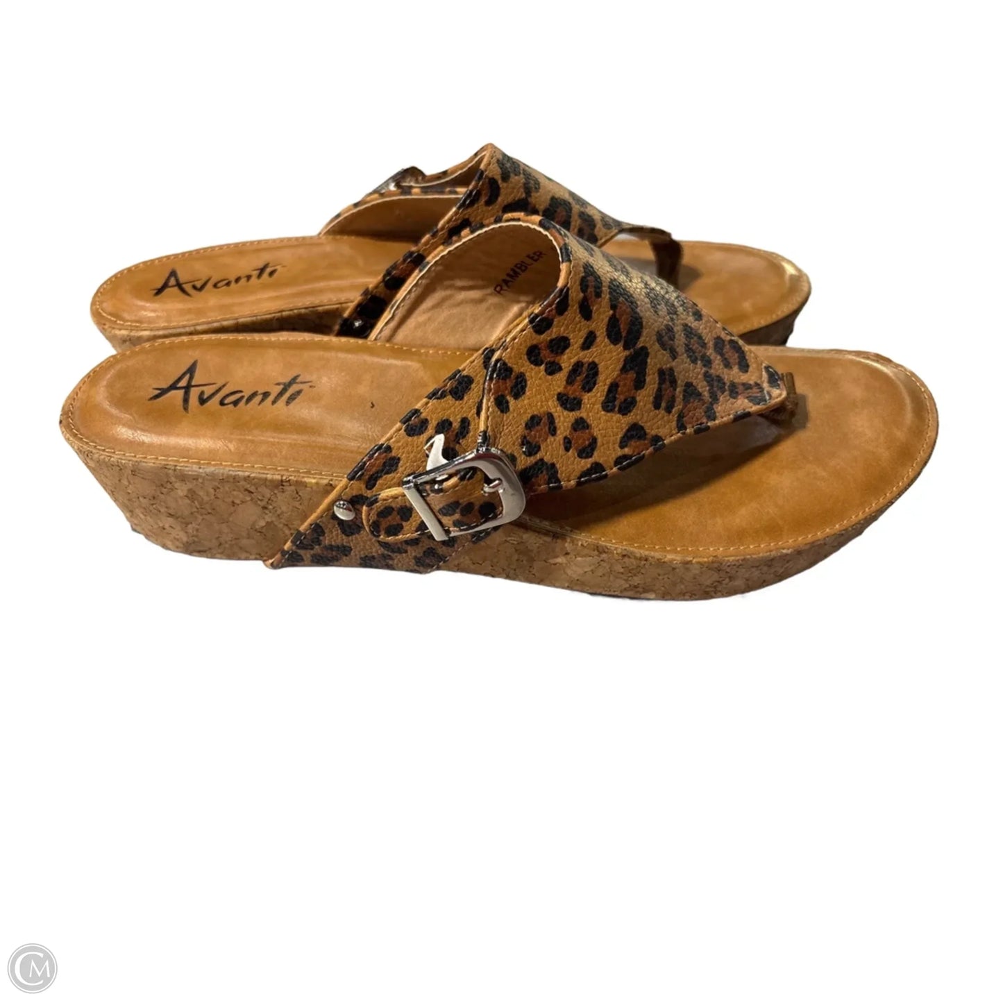 Sandals Heels Wedge By Cmc In Animal Print, Size: 10