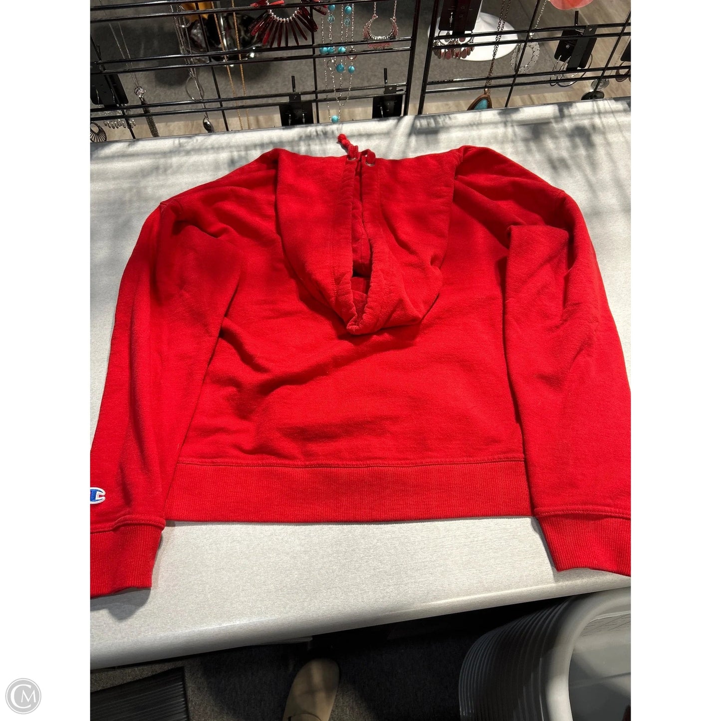 Sweatshirt Hoodie By Champion In Red, Size: M