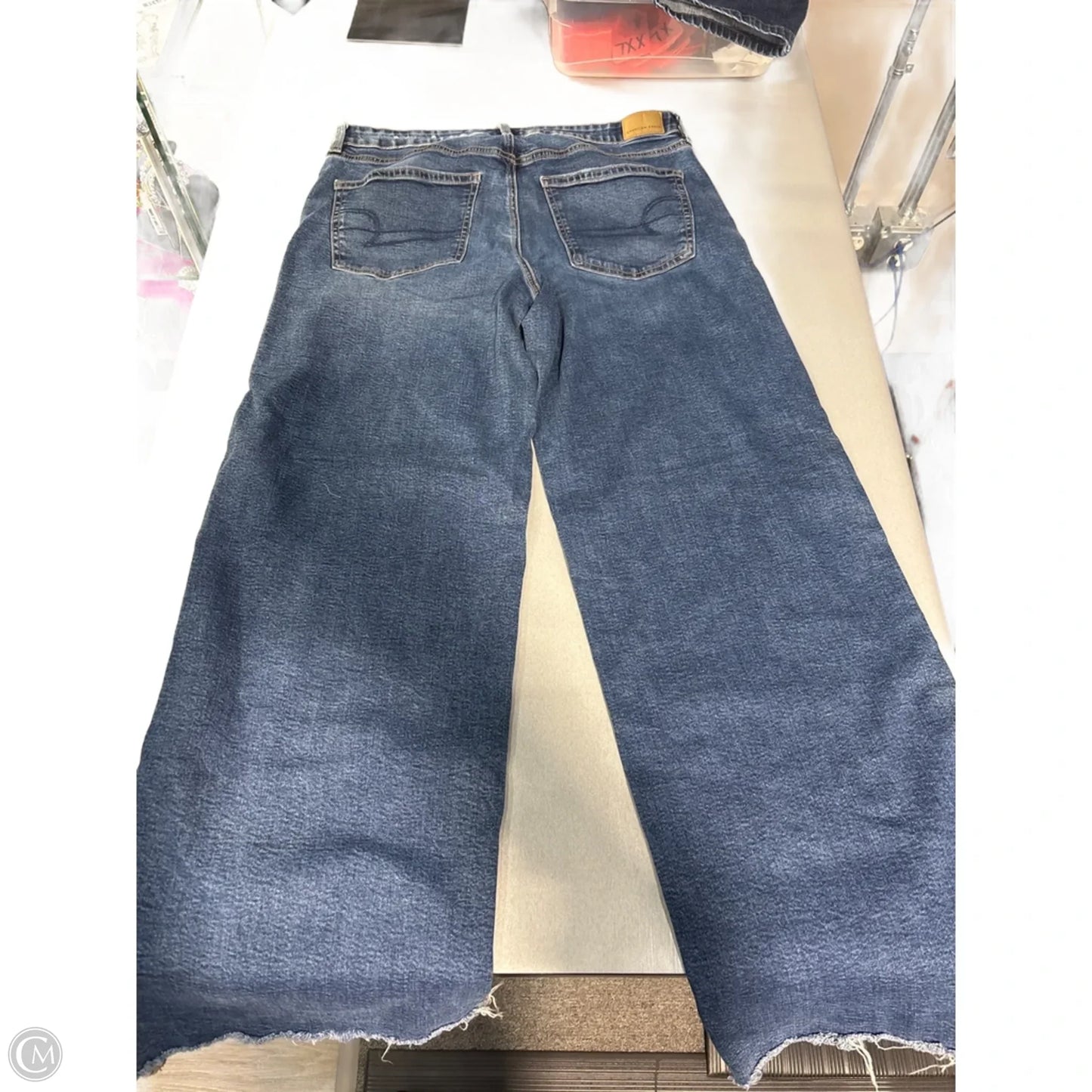 Jeans Wide Leg By American Eagle In Blue Denim, Size: 12l