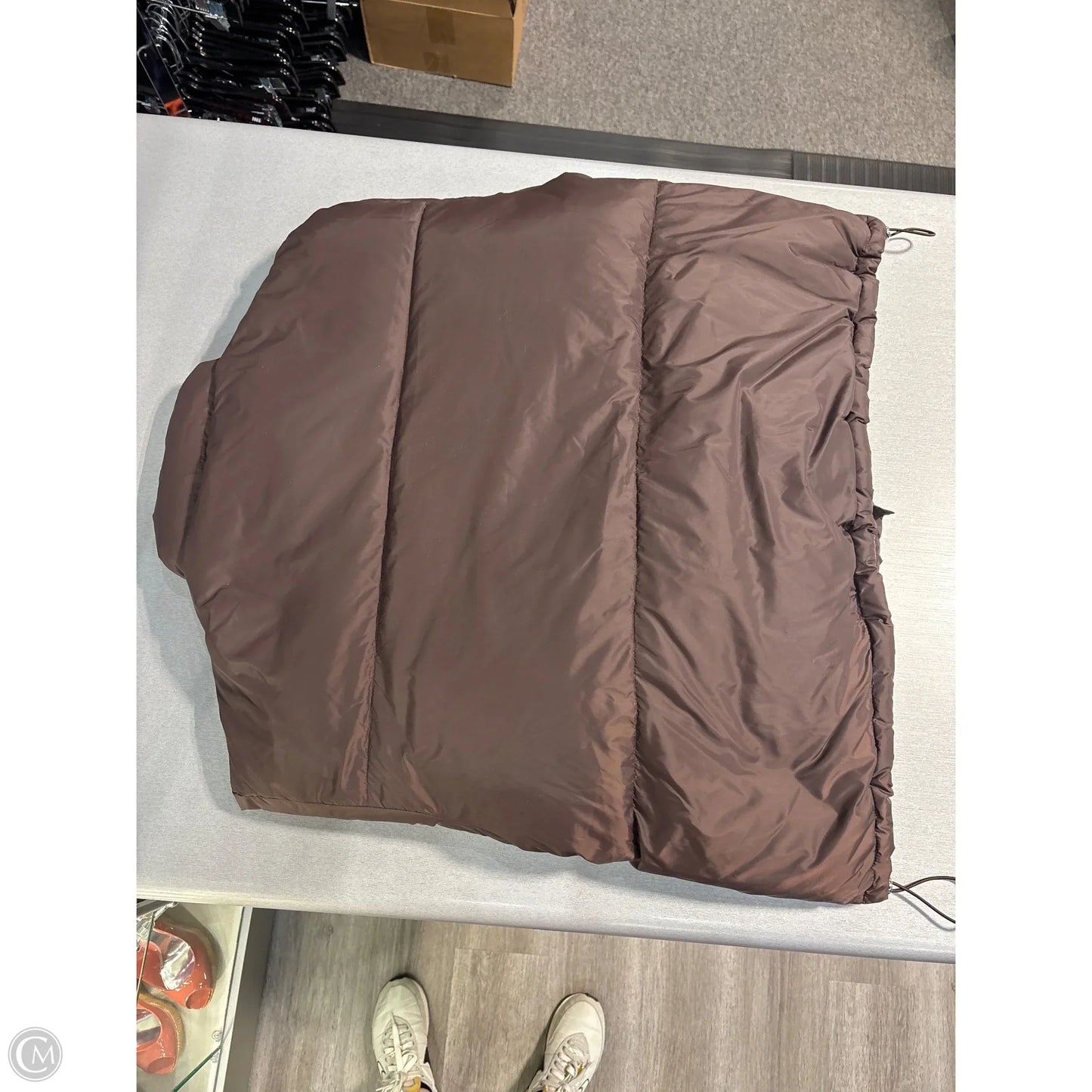 Coat Puffer & Quilted By Karen Kane In Brown, Size: Xl