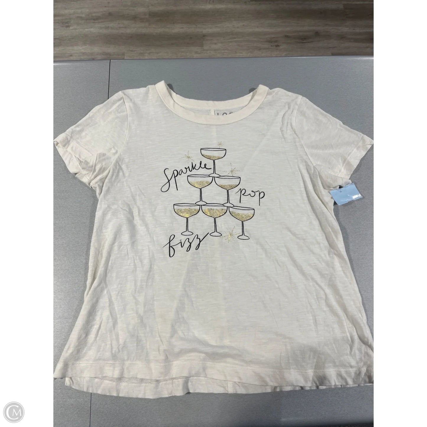 Top Short Sleeve By Loft In White, Size: L