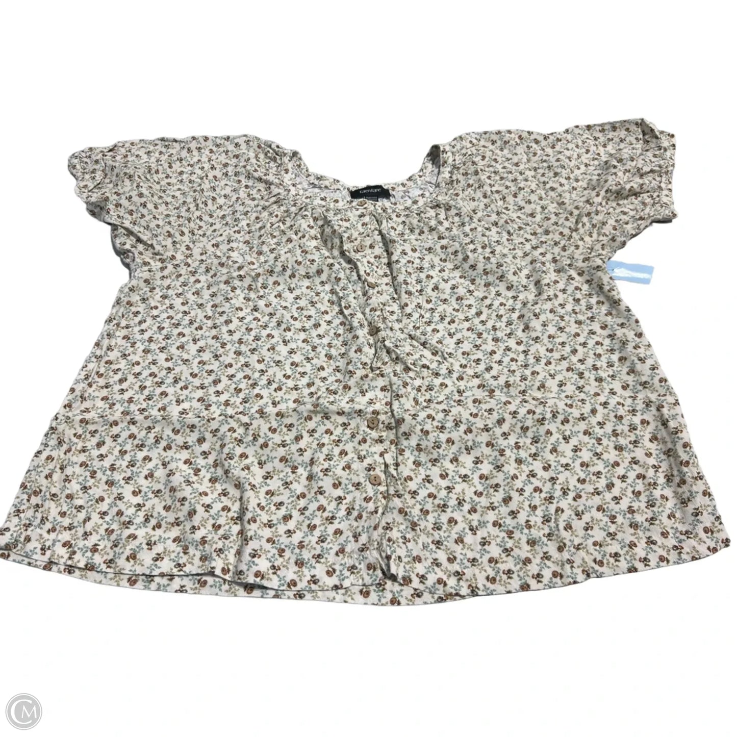 Blouse Short Sleeve By Karen Kane In Floral Print, Size: 1x