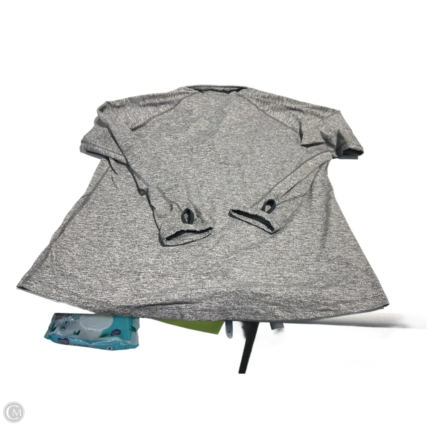 Athletic Top Long Sleeve Collar By Nike In Grey, Size: Xxl