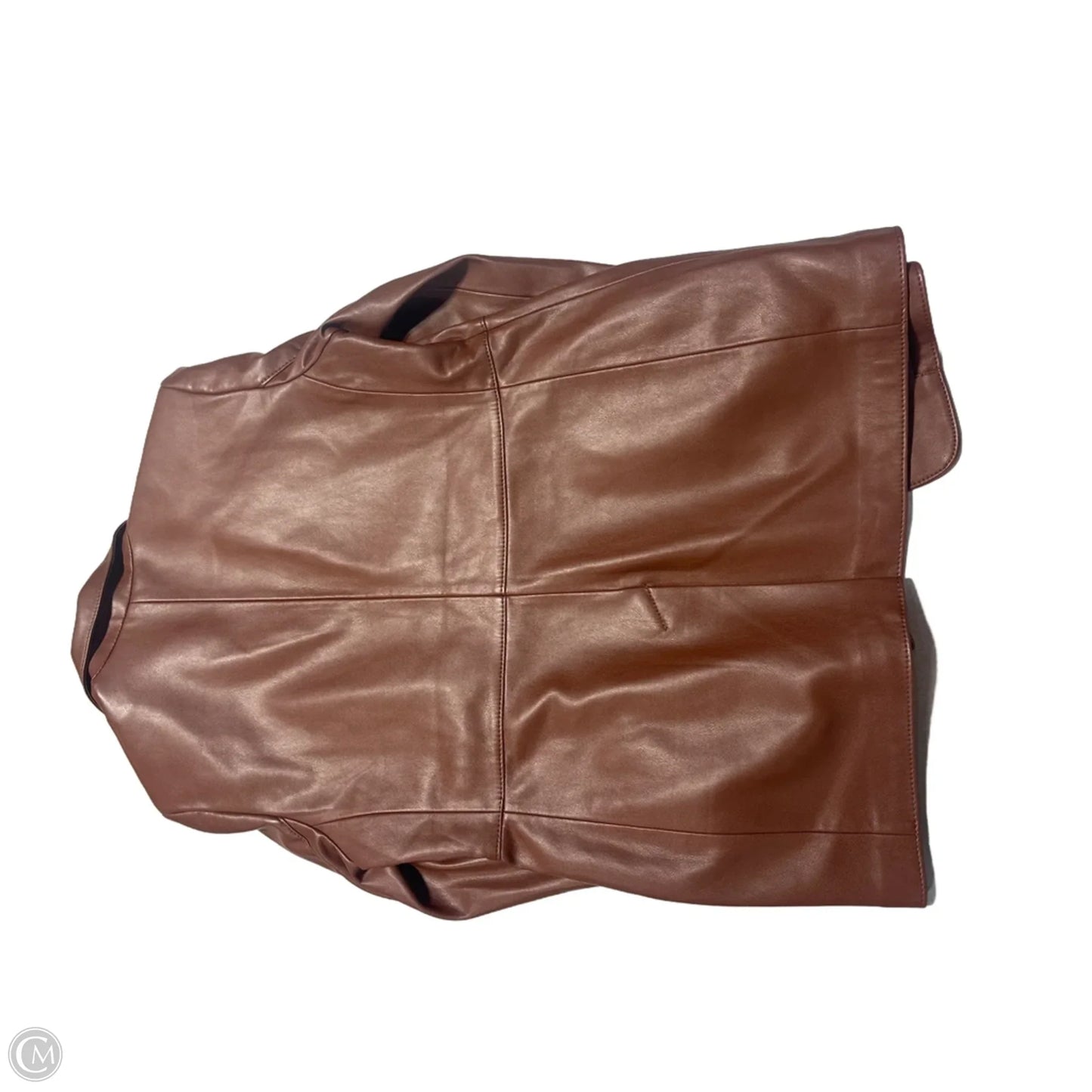 Jacket Leather By Chicos In Brown, Size: M