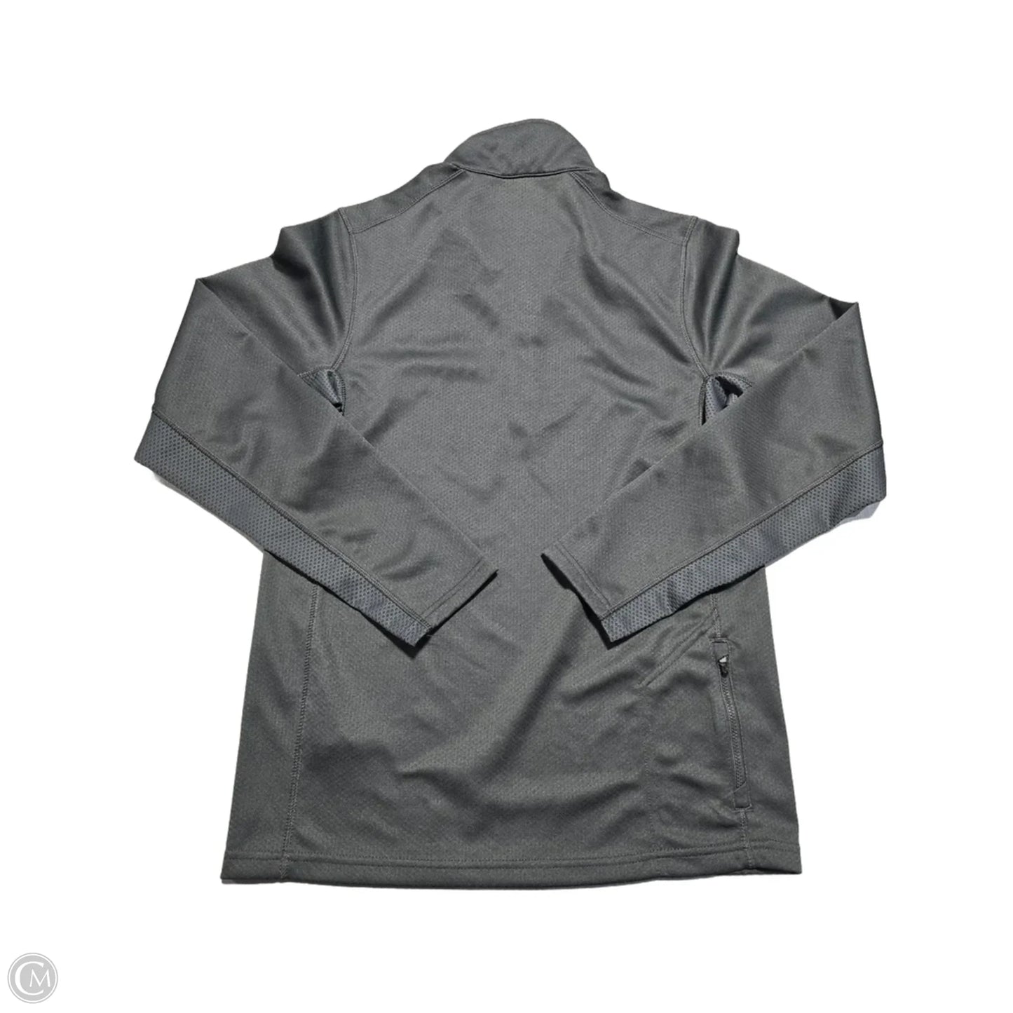 Athletic Top Long Sleeve Collar By Nike In Grey, Size: S
