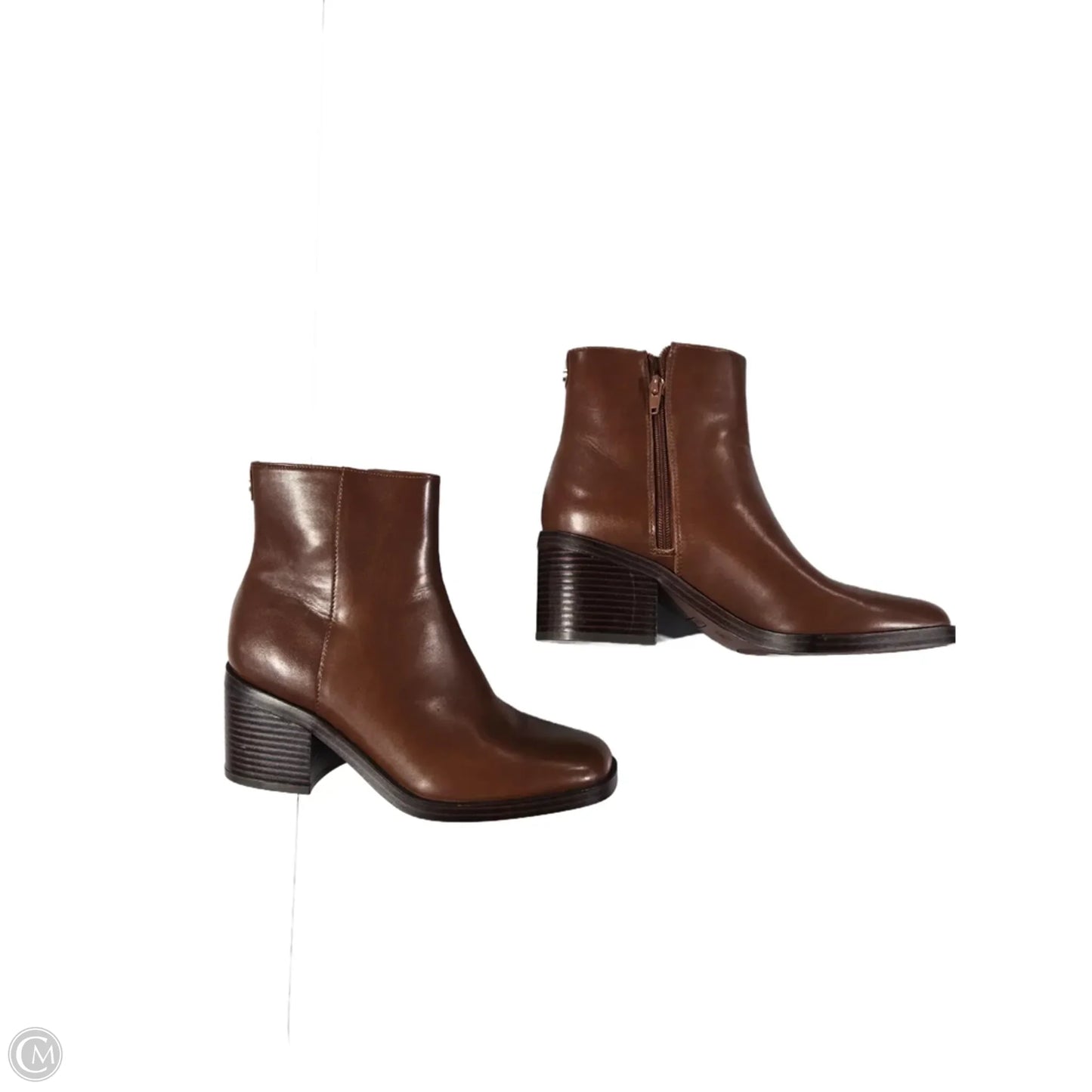 Boots Ankle Heels By Nine West In Brown, Size: 7.5