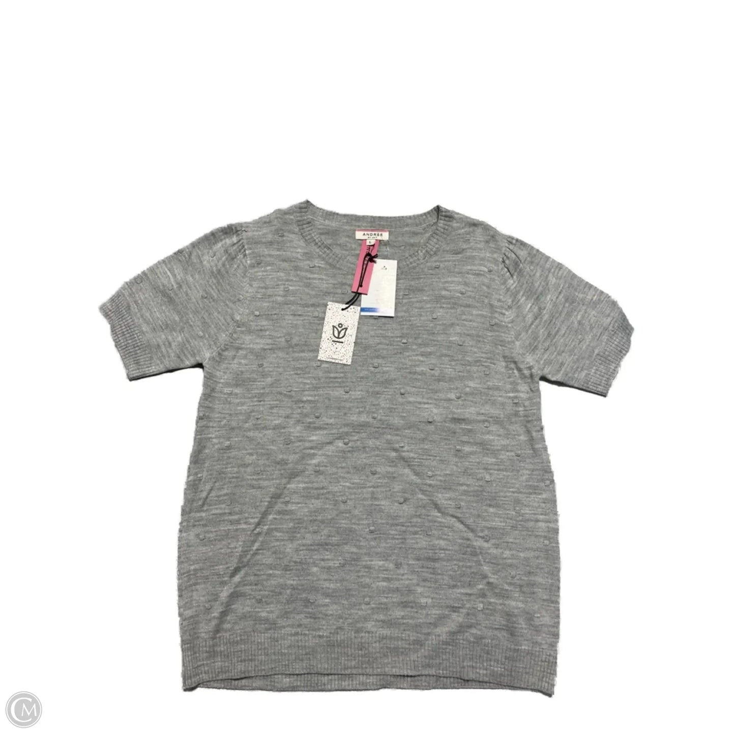 Top Short Sleeve By Andree By Unit In Grey, Size: L