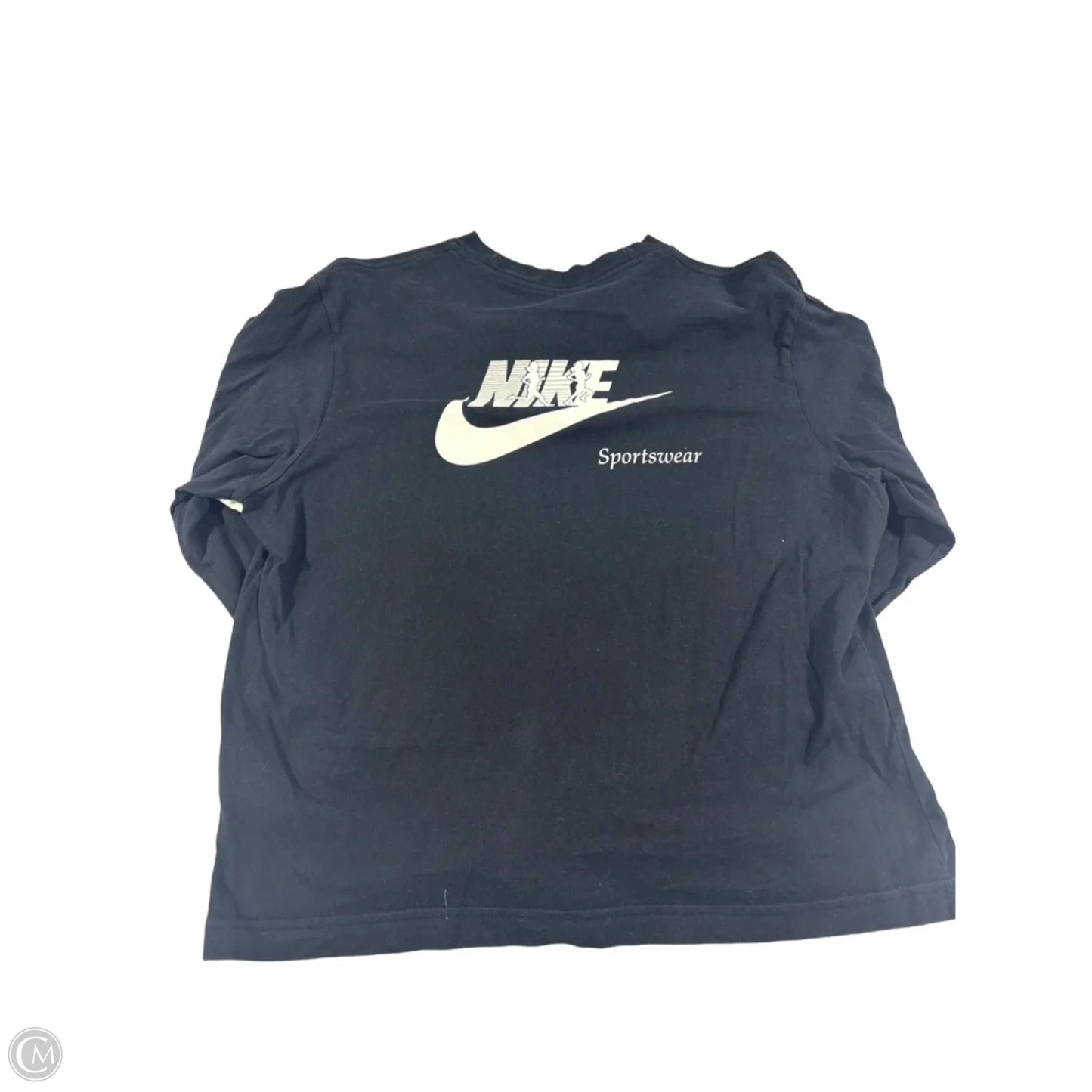 Athletic Top Long Sleeve Collar By Nike In Black, Size: S