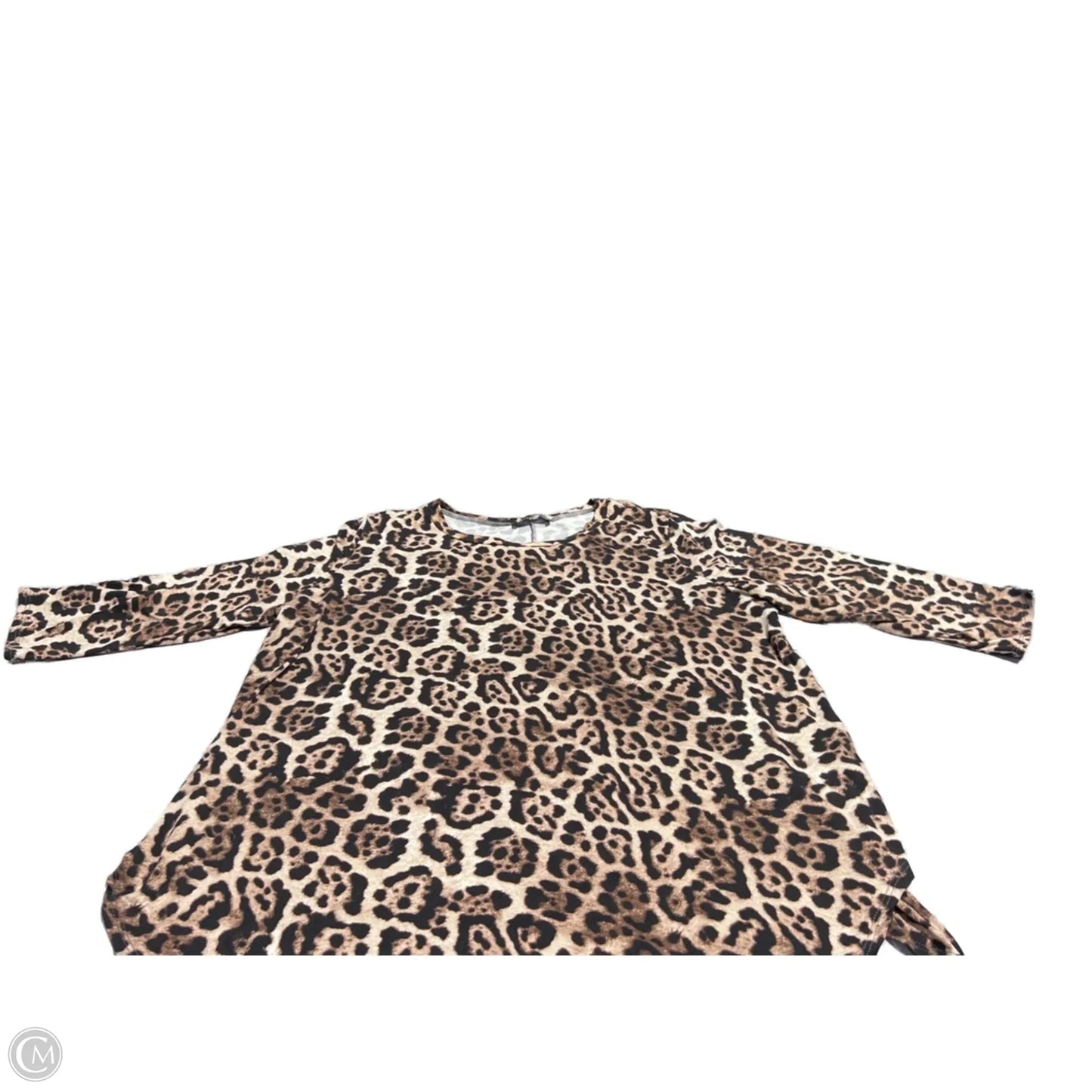 Top 3/4 Sleeve By Cmb In Animal Print, Size: Xxl